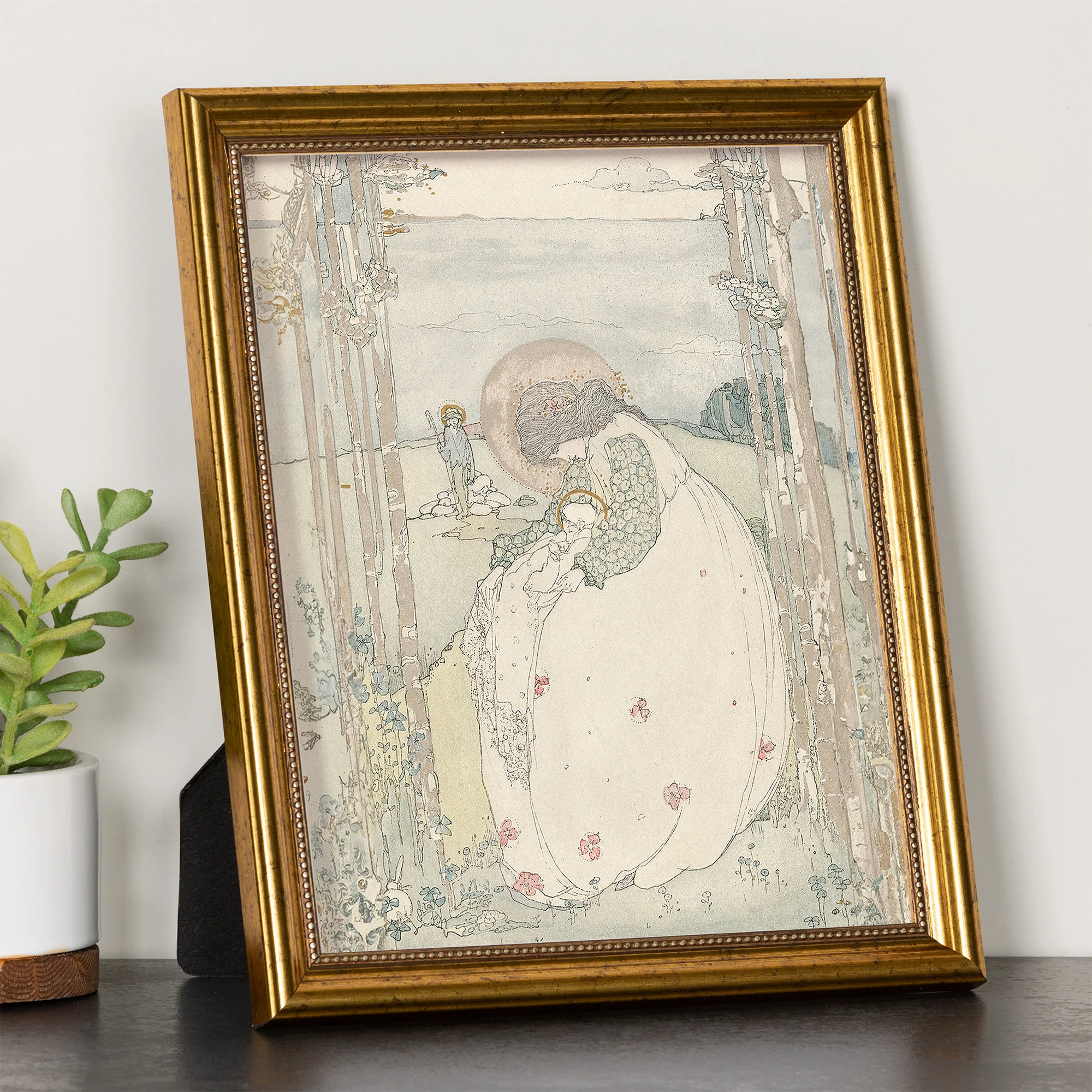 Madonna & Child Gold Framed Print - Multiple Sizes - Image 2
