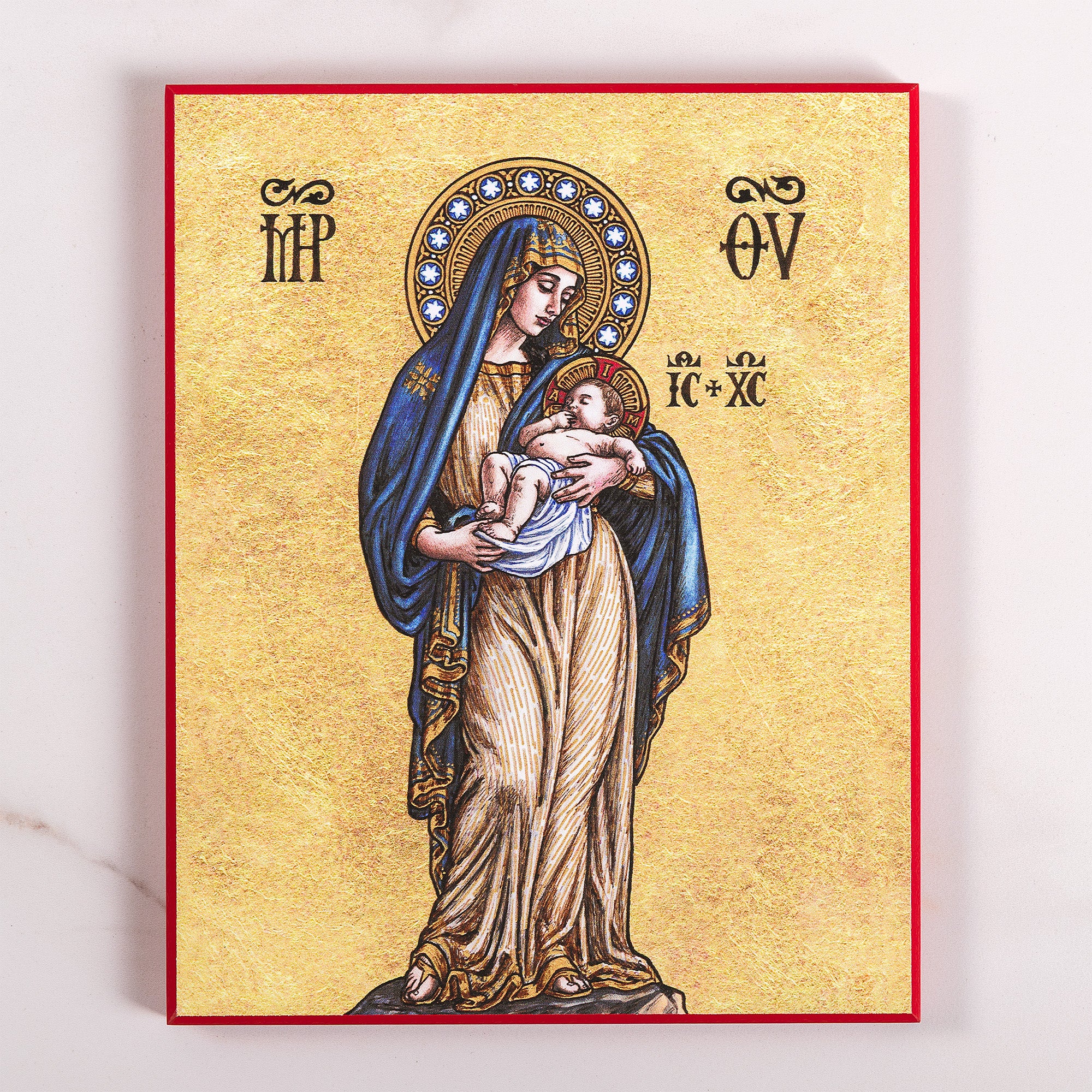Madonna & Child Modern Icon Plaque - 8" x 10"