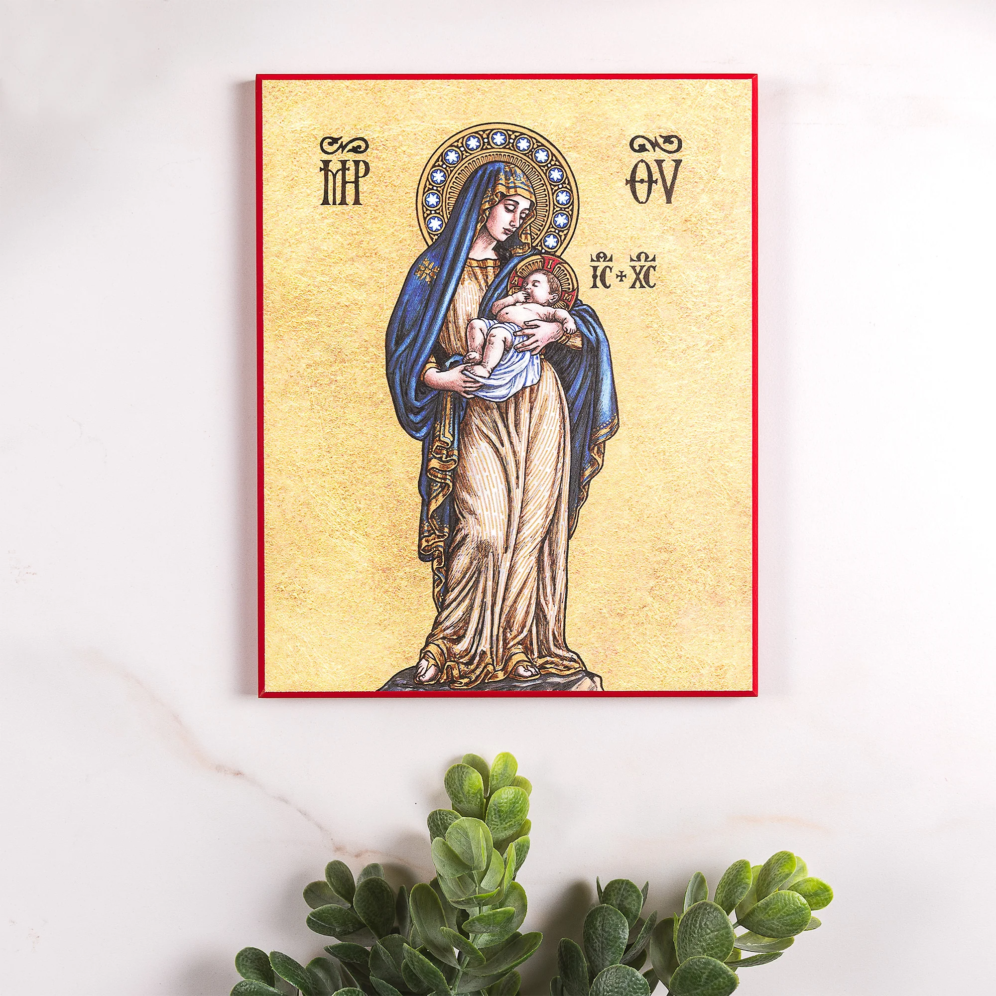 Madonna & Child Modern Icon Plaque - 8" x 10" - Image 2