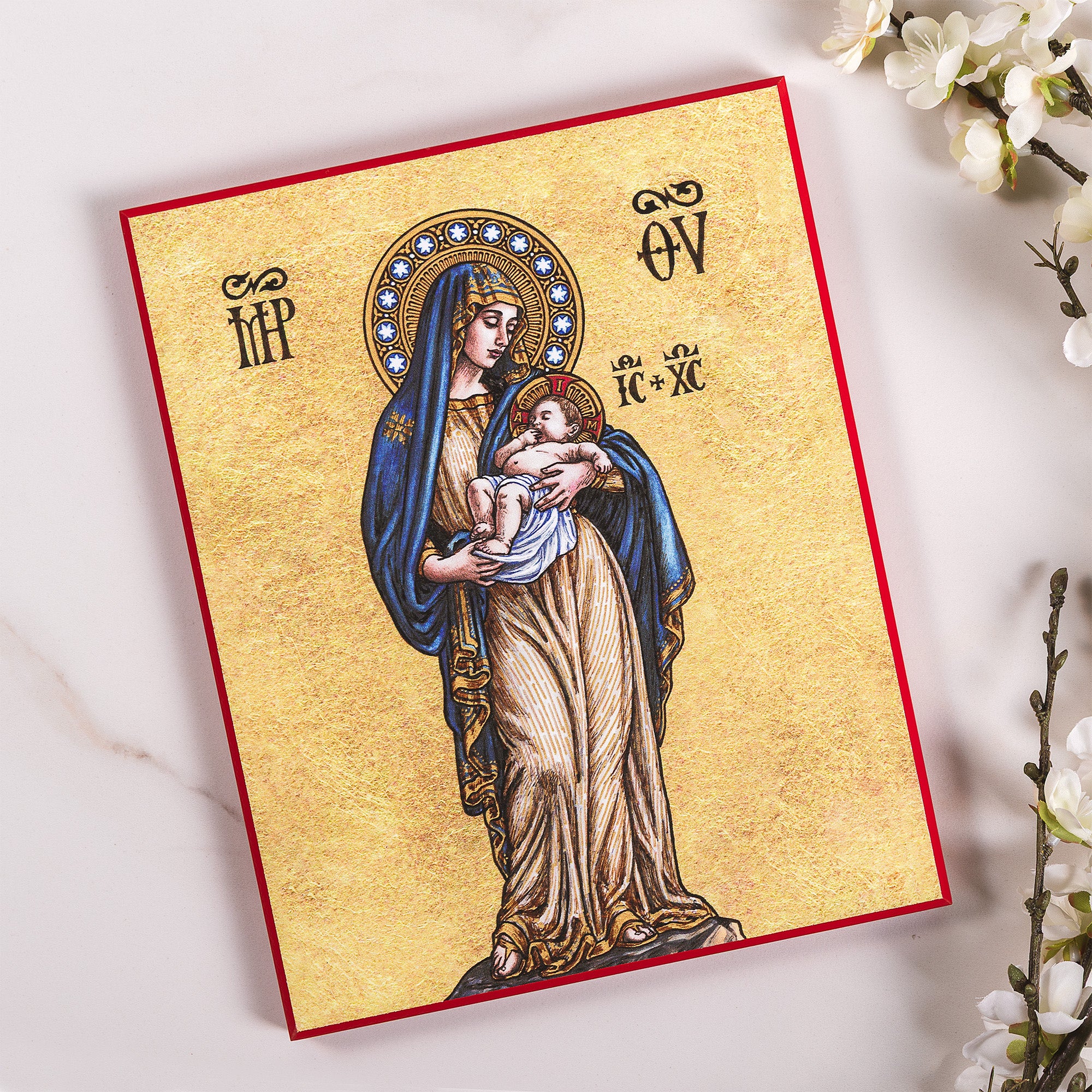 Madonna & Child Modern Icon Plaque - 8" x 10" - Image 3
