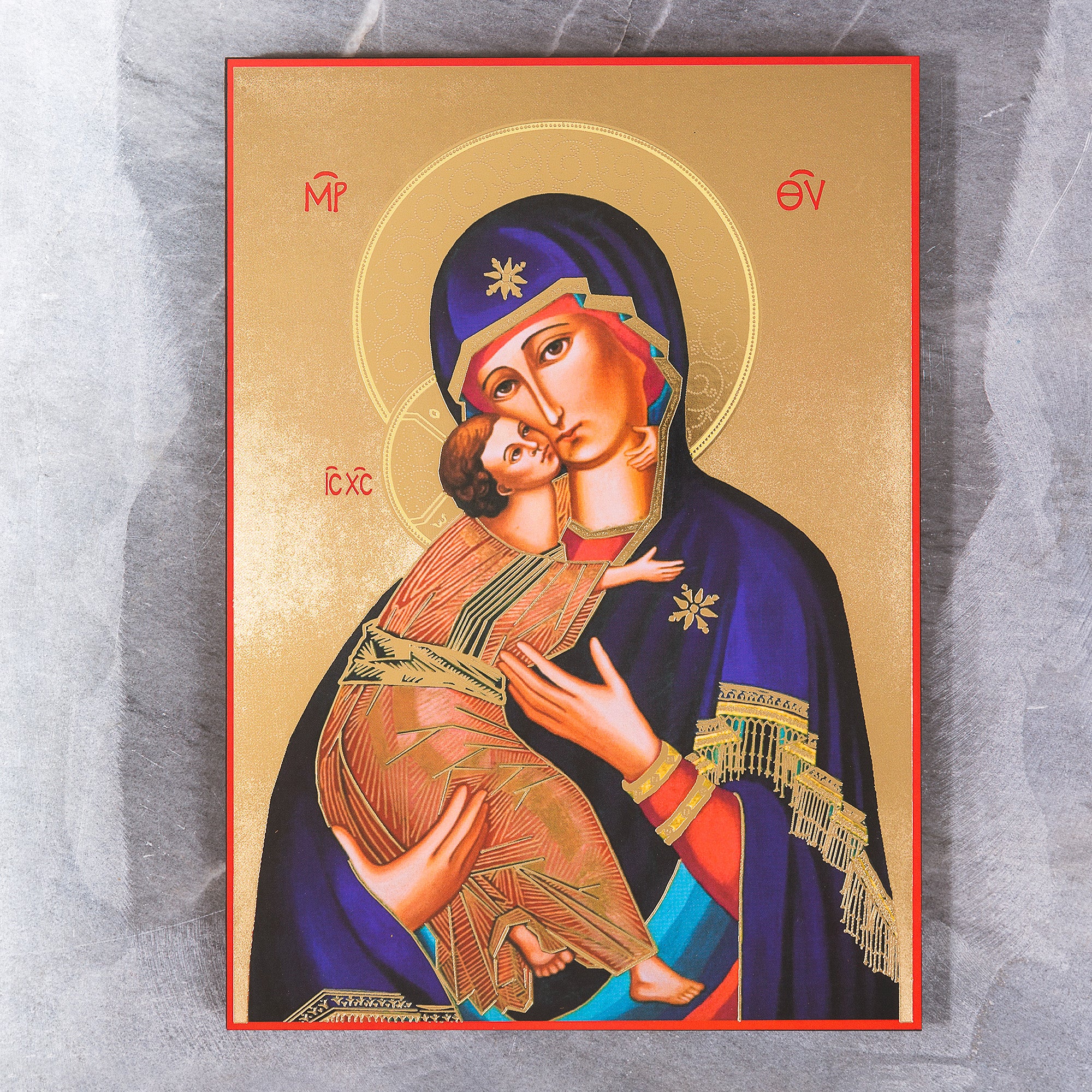 Madonna of Tenderness Wood Icon