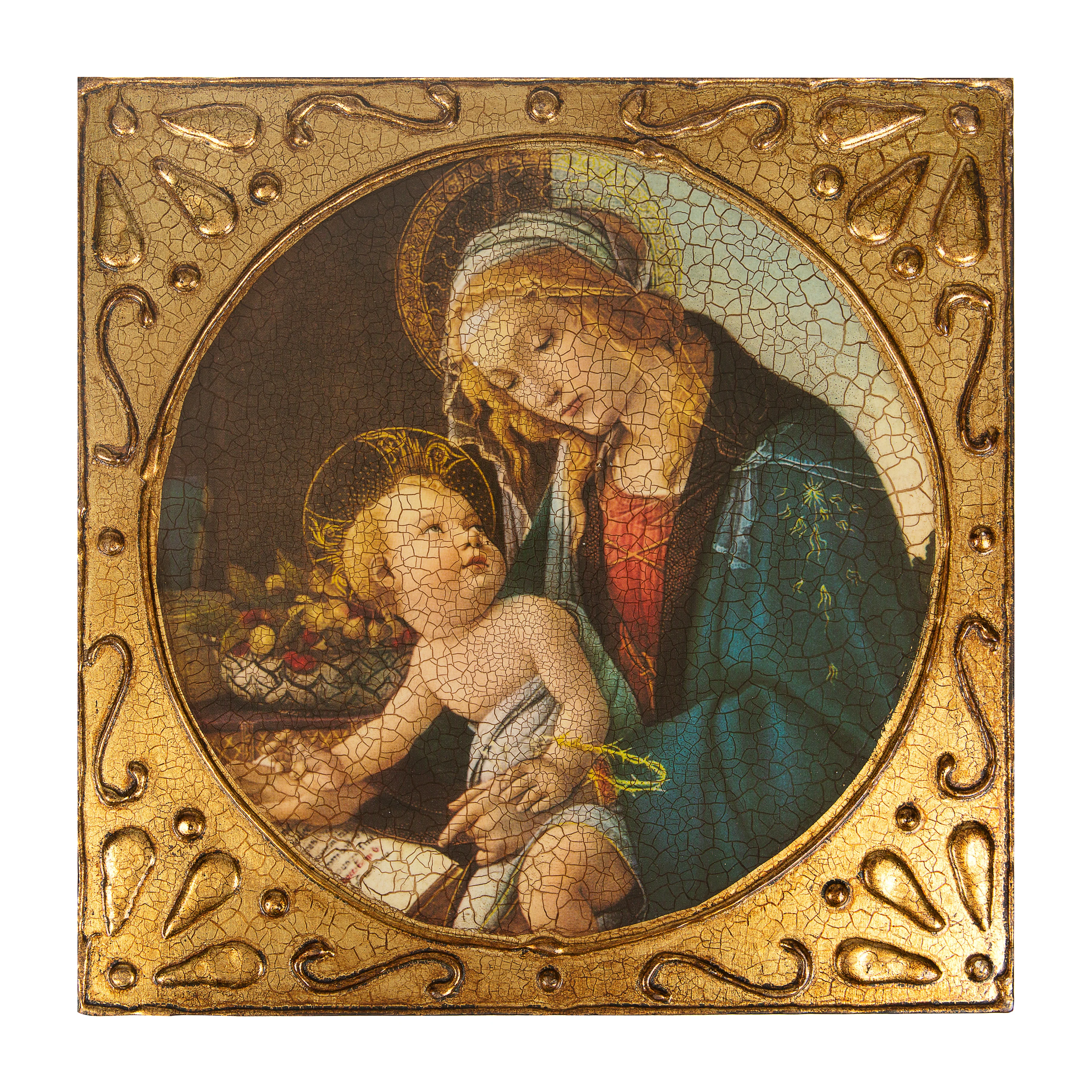 Madonna of the Book Florentine Plaque - 12" - Image 2