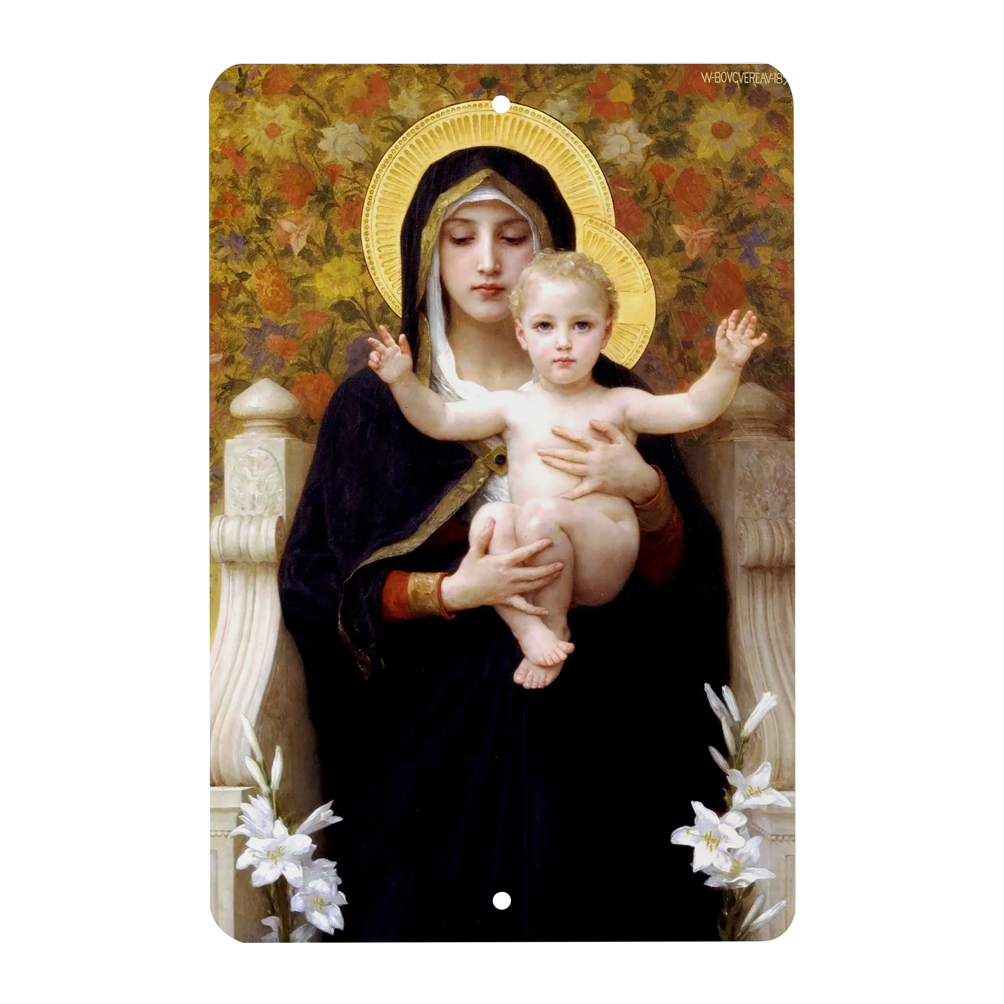 Madonna of the Lilies Tin Sign - Image 2