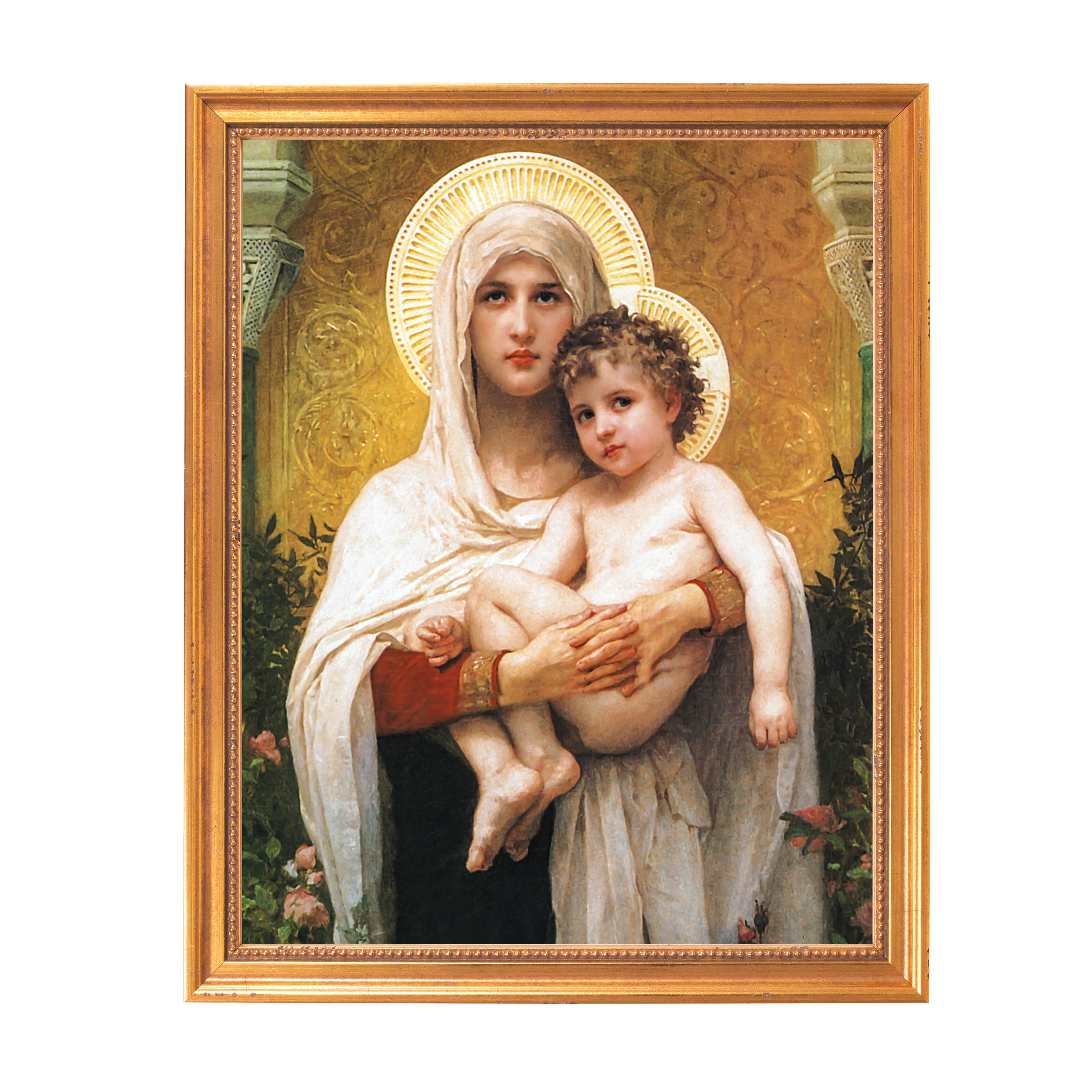 Madonna of the Roses Framed Canvas - Sacred Classics Collection - Image 6