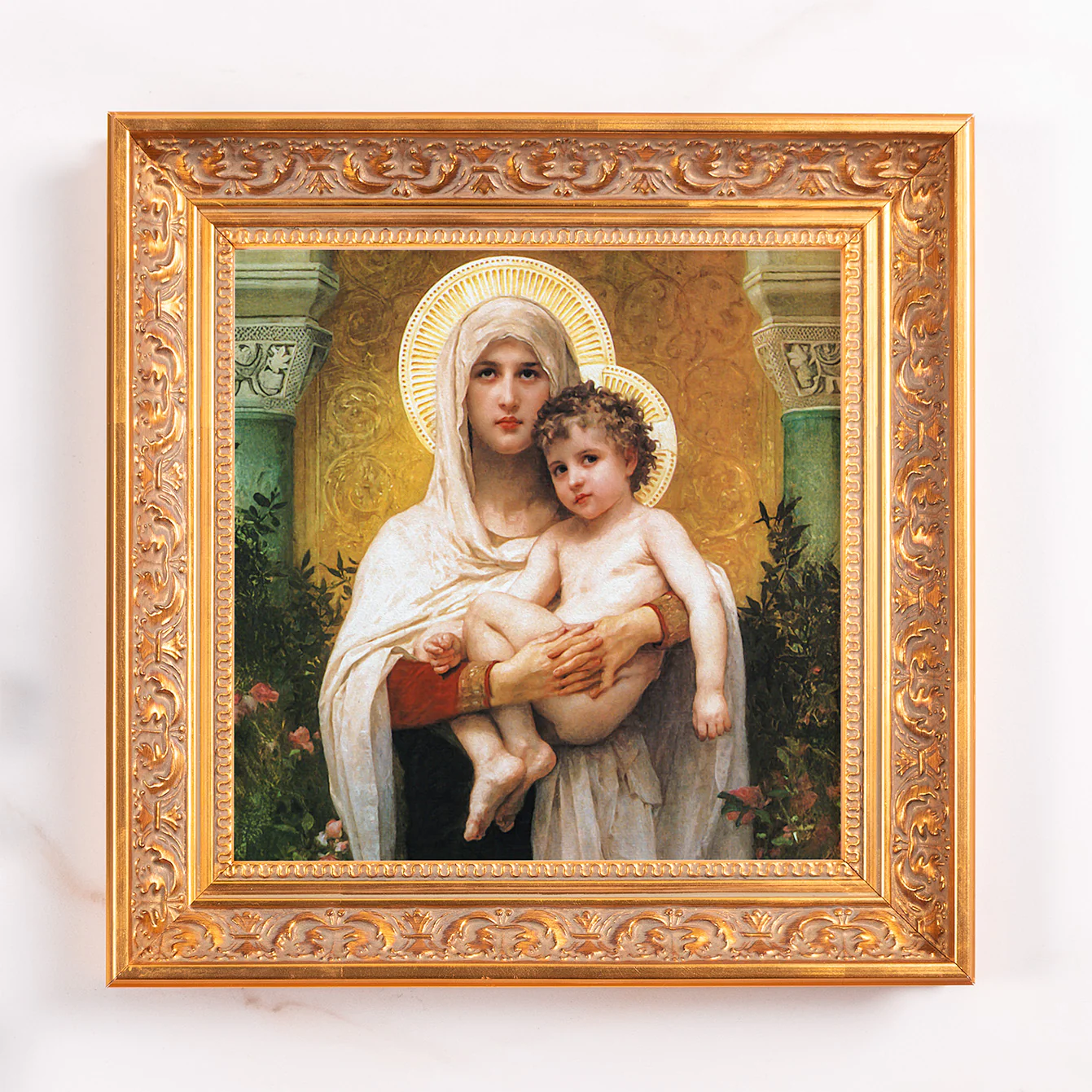Madonna of the Roses Framed Canvas - Sacred Mini Collection - Image 2