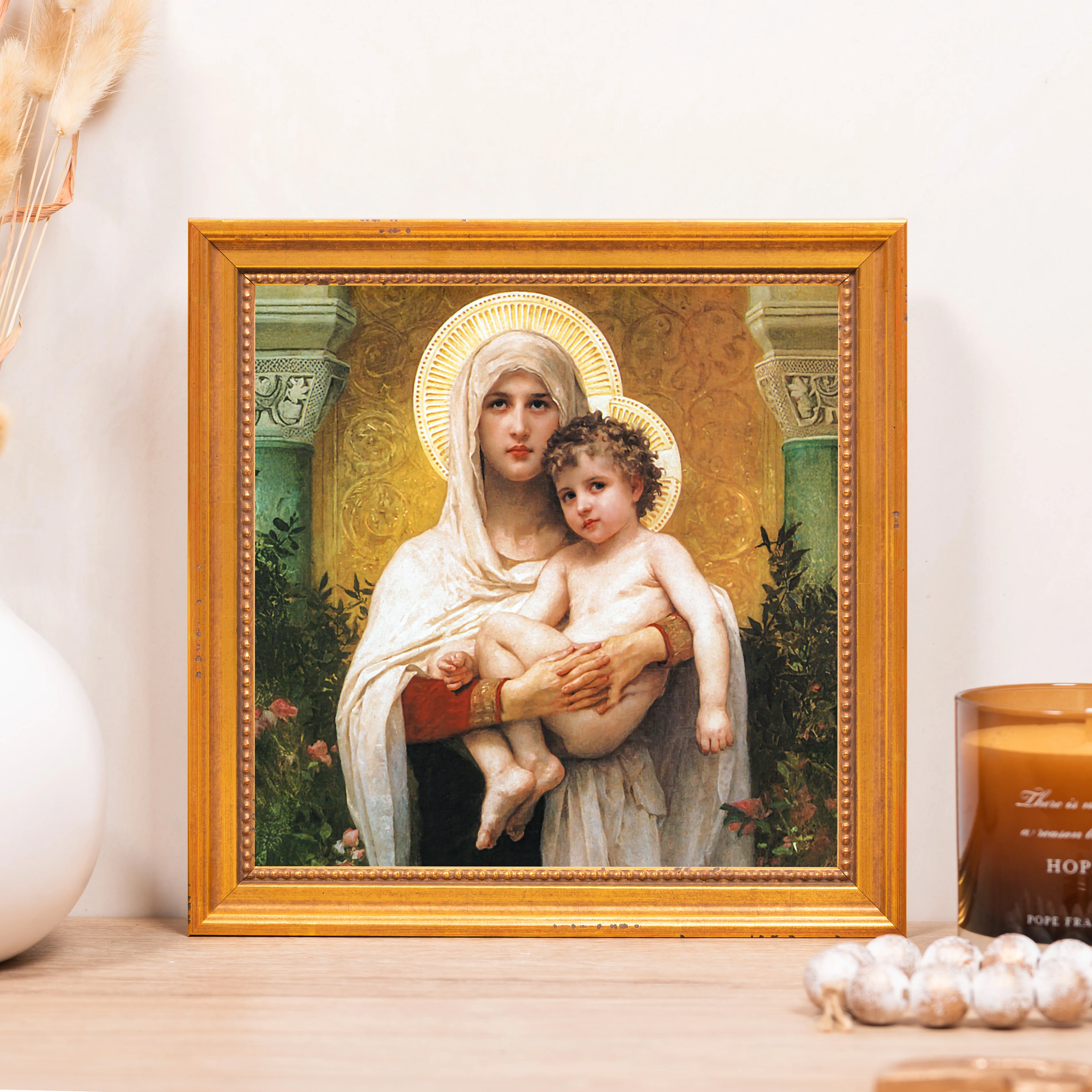 Madonna of the Roses Framed Canvas - Sacred Mini Collection - Image 5