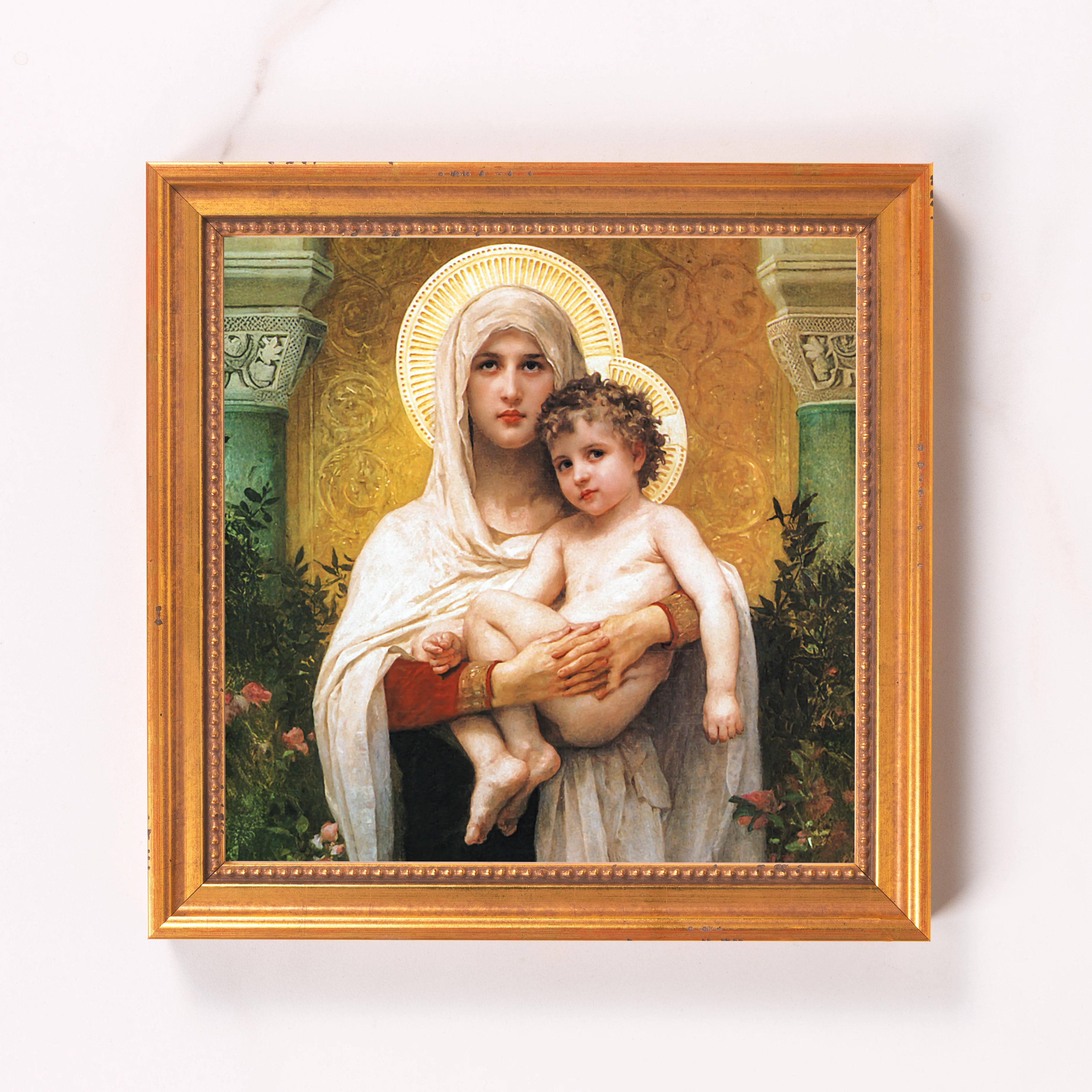 Madonna of the Roses Framed Canvas - Sacred Mini Collection - Image 6