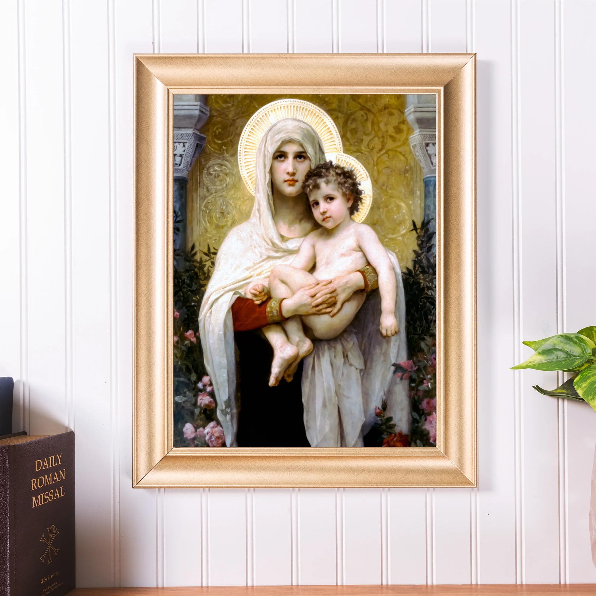 Madonna of the Roses Gold Framed Print - Multiple Sizes - Image 3