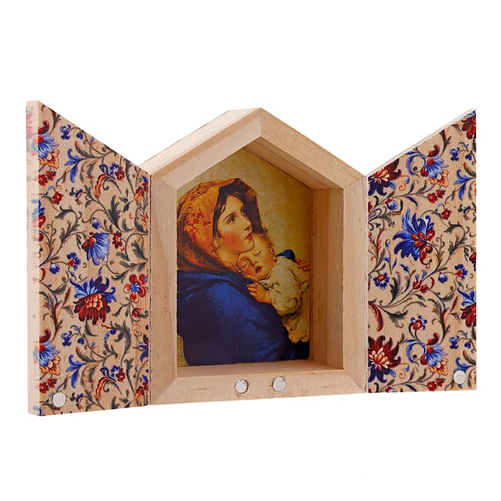 Madonna of the Streets Miniature Wooden Triptych - Image 3