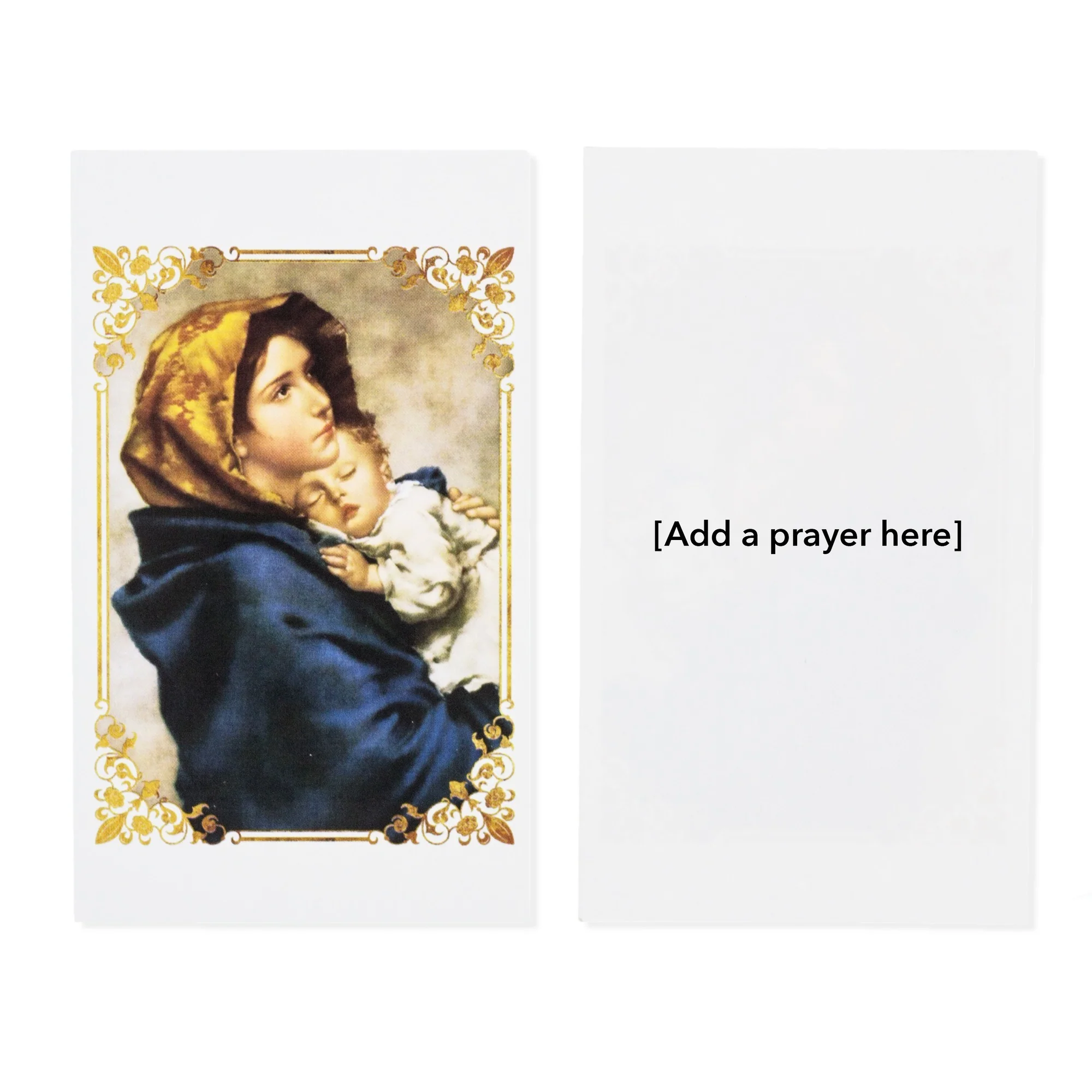 Laminated Madonna of the Streets Personalized Prayer Cards - Image 2