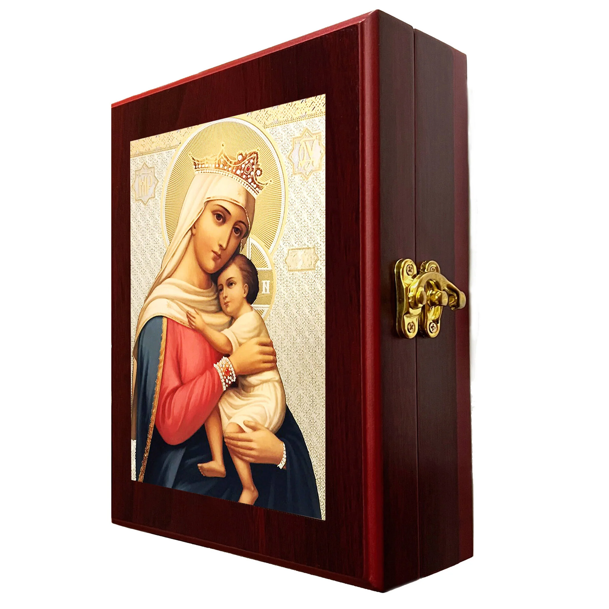 Madonna Queen of Hope Icon Ornate Rosary Box - Image 2