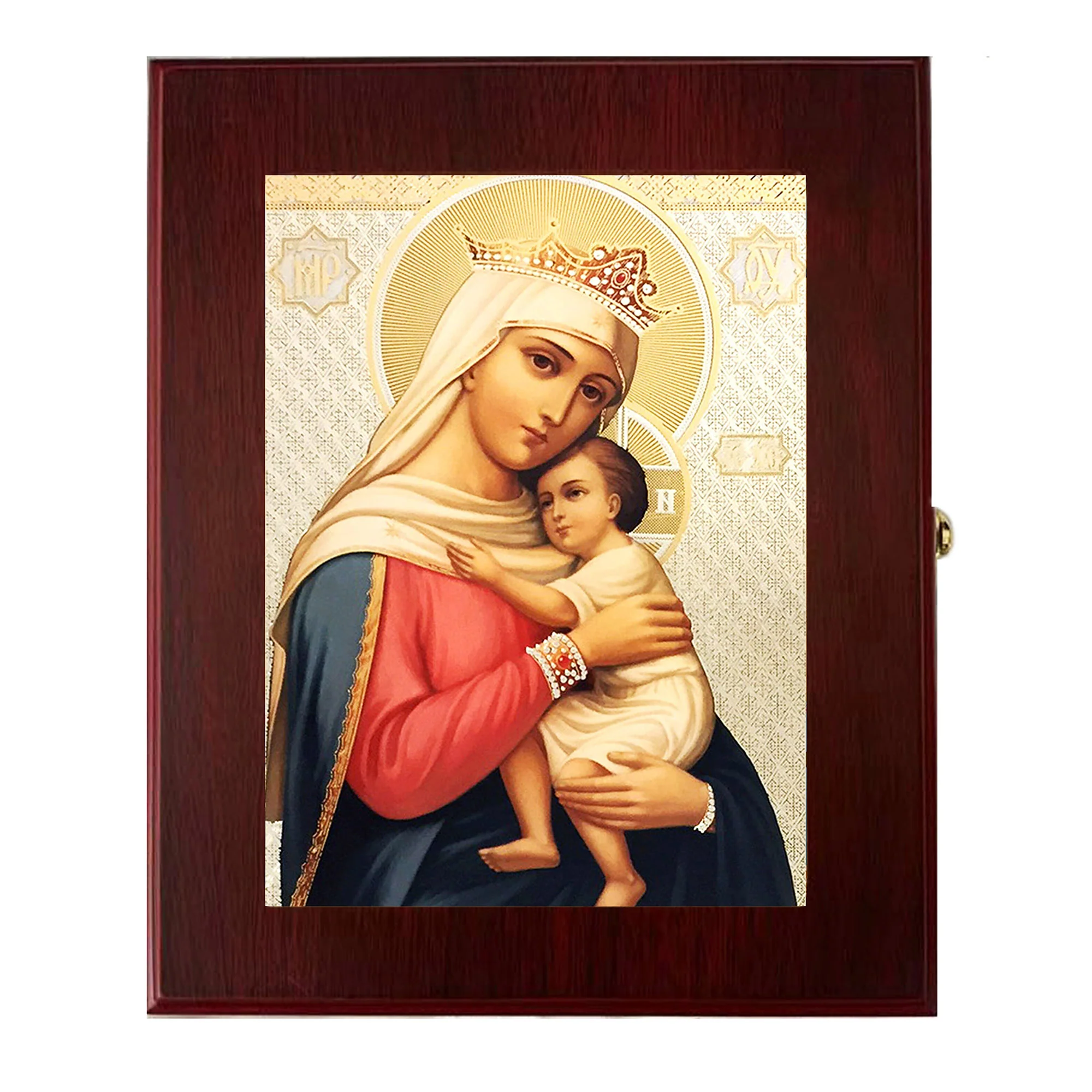 Madonna Queen of Hope Icon Ornate Rosary Box - Image 3