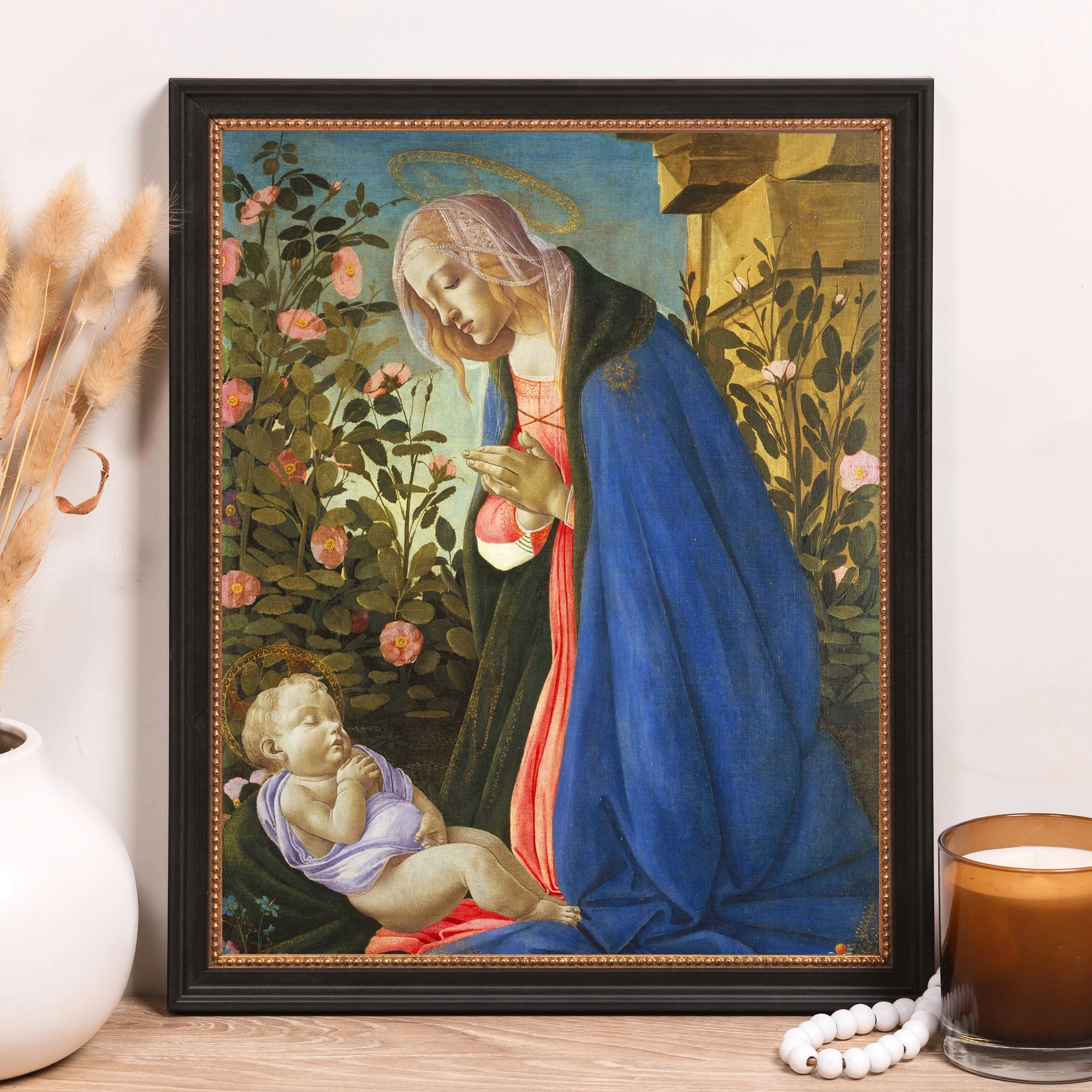 Madonna & the Sleeping Christ Child Framed Canvas - Sacred Classics Collection