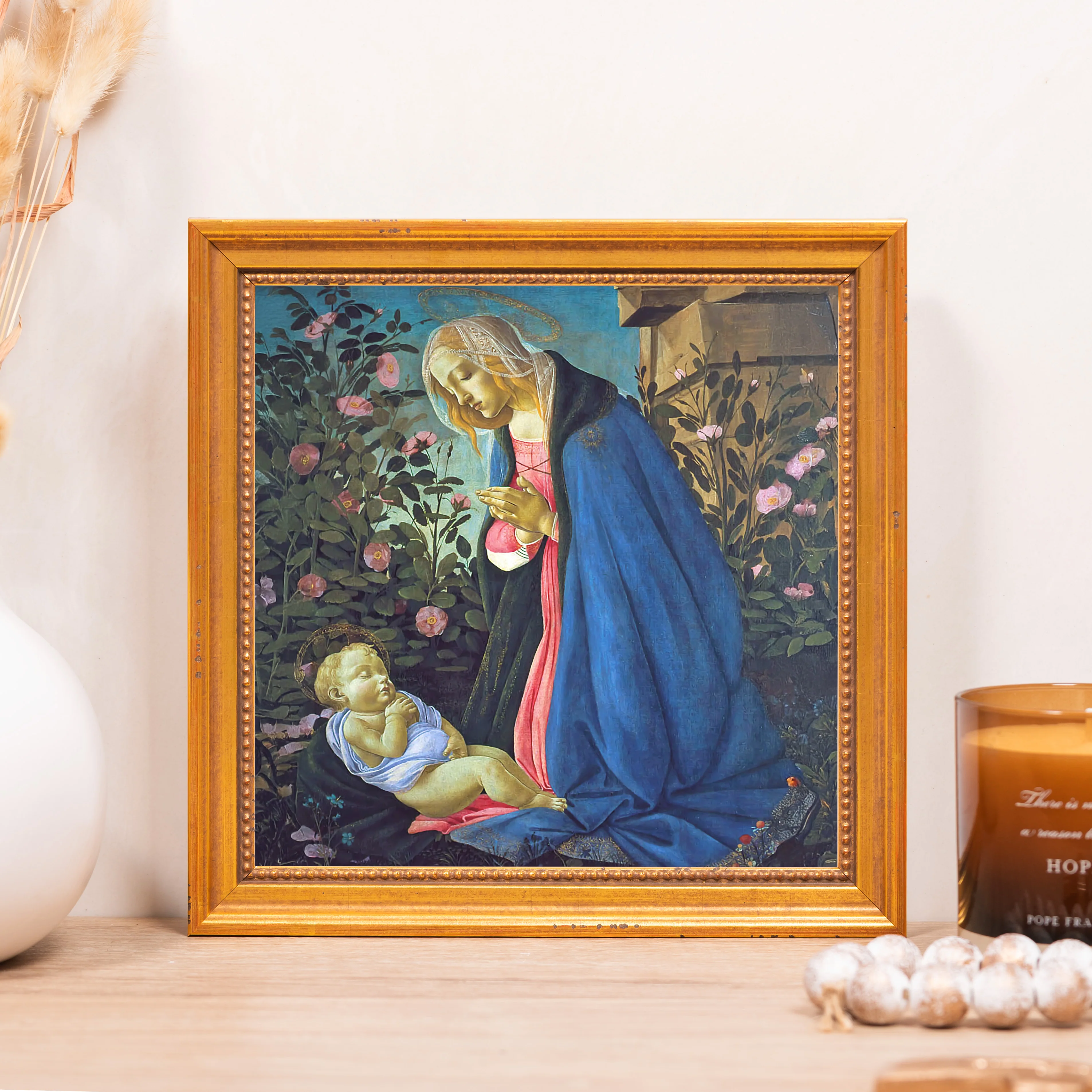 Madonna & the Sleeping Christ Child Framed Canvas - Sacred Mini Collection - Image 5