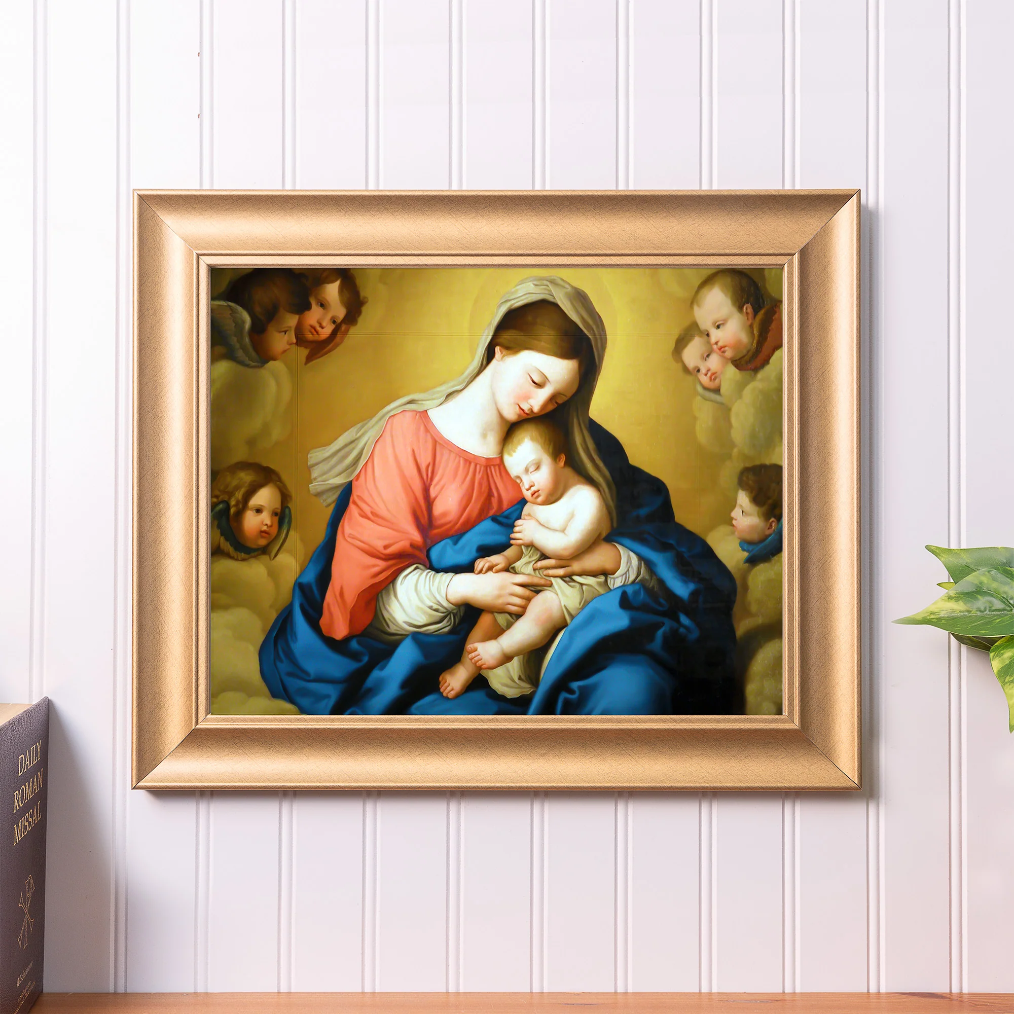 Madonna with Child & Angels Gold Framed Print - Multiple Sizes - Image 2