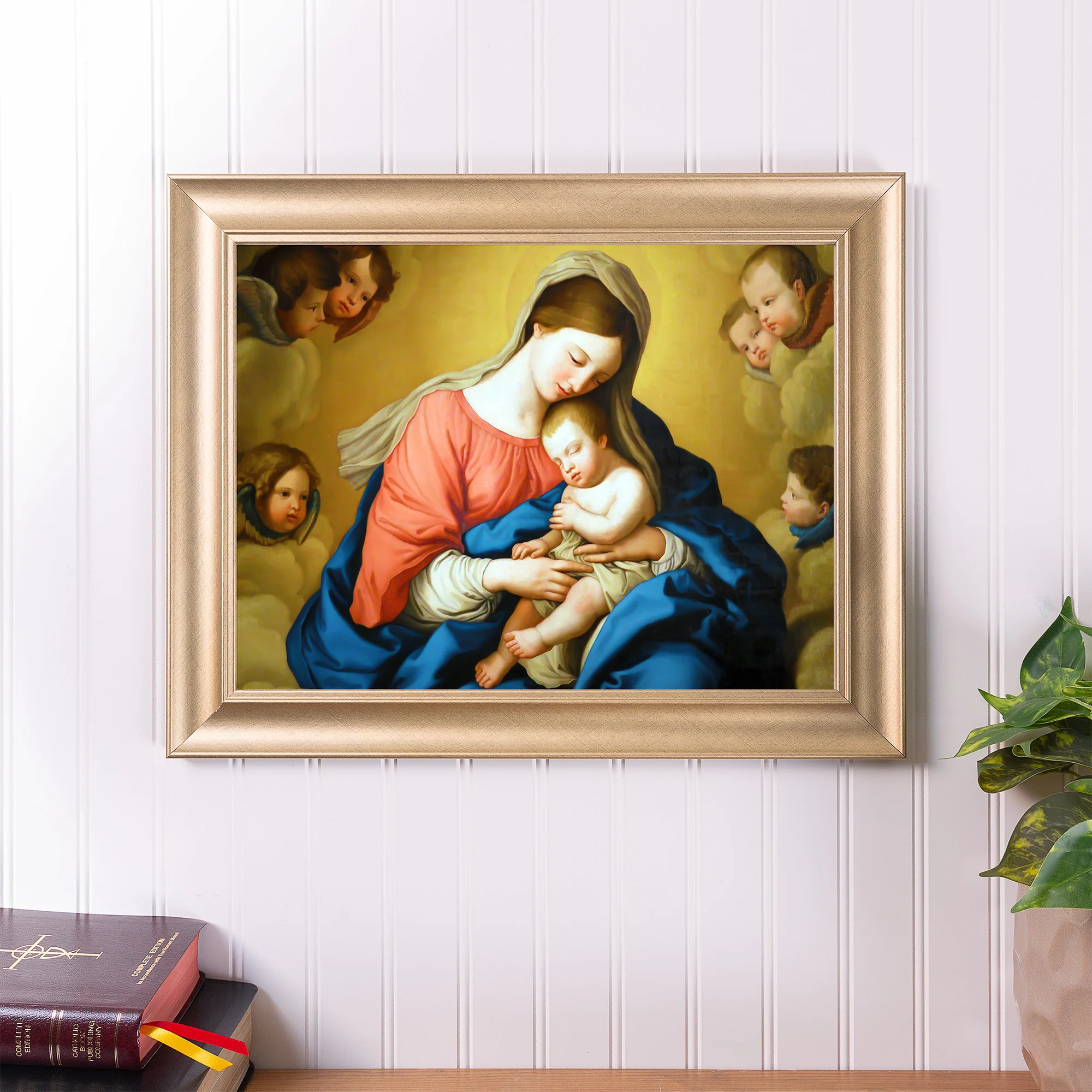 Madonna with Child & Angels Gold Framed Print - Multiple Sizes - Image 3