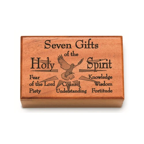 Mahogany Seven Gifts Rosary Box