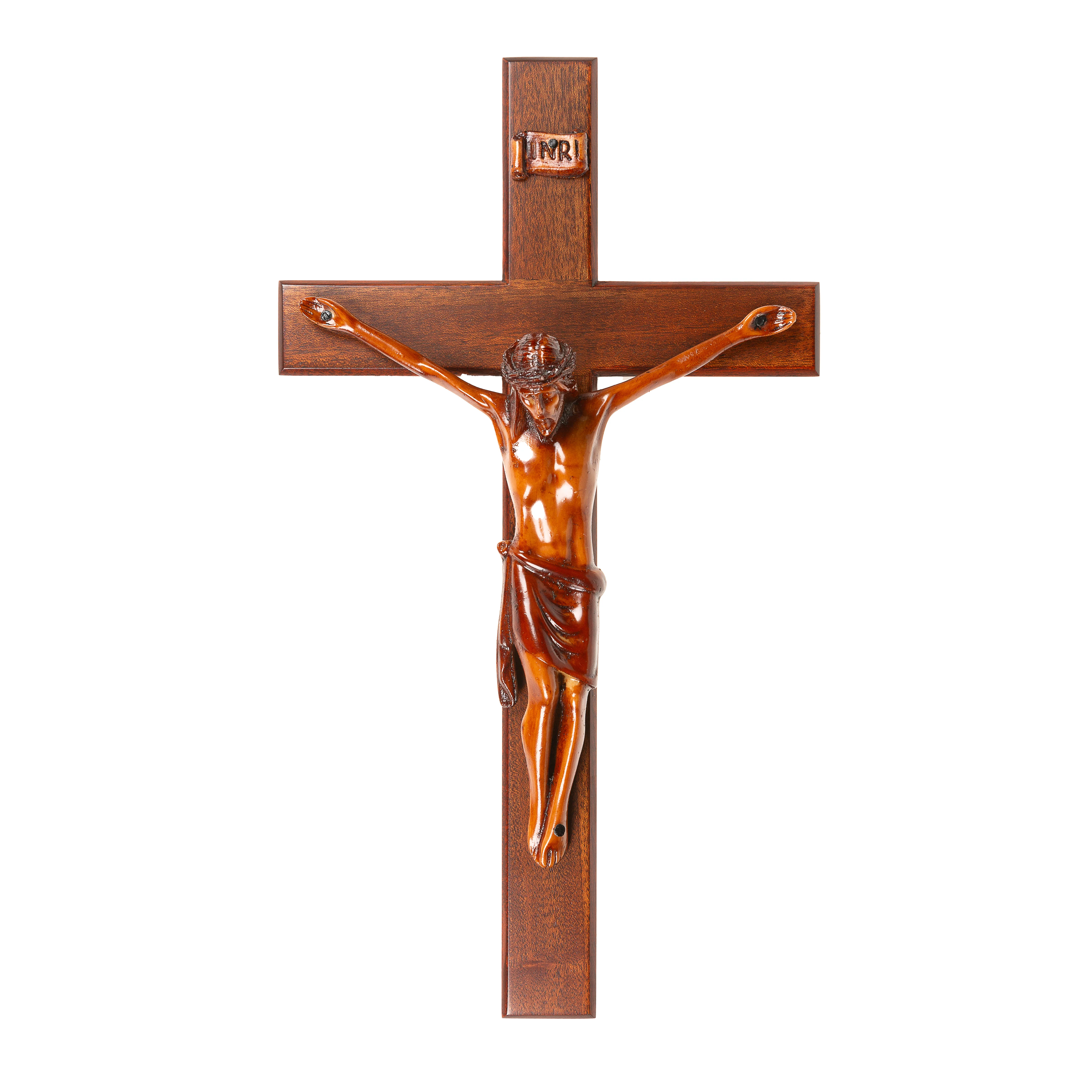 Mahogany Wall Crucifix - 16" - Image 2