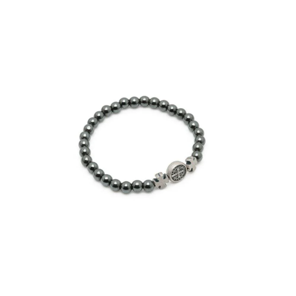 Man of Faith Hematite St. Benedict Bracelet - Image 5