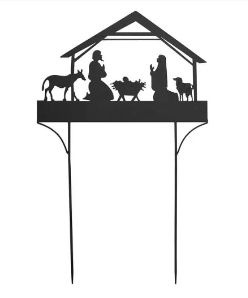 Manger Scene Metal Yard Sign