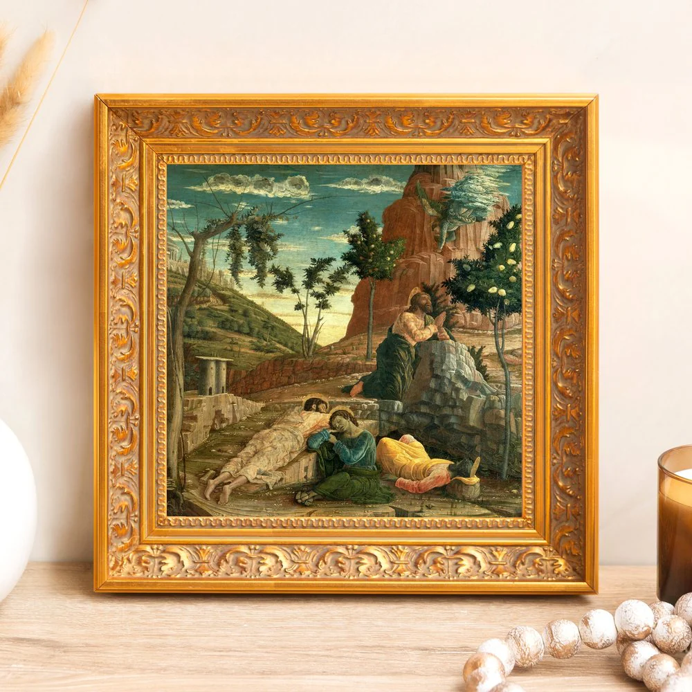 Mantegna's Agony in the Garden Framed Canvas - Sacred Mini Collection