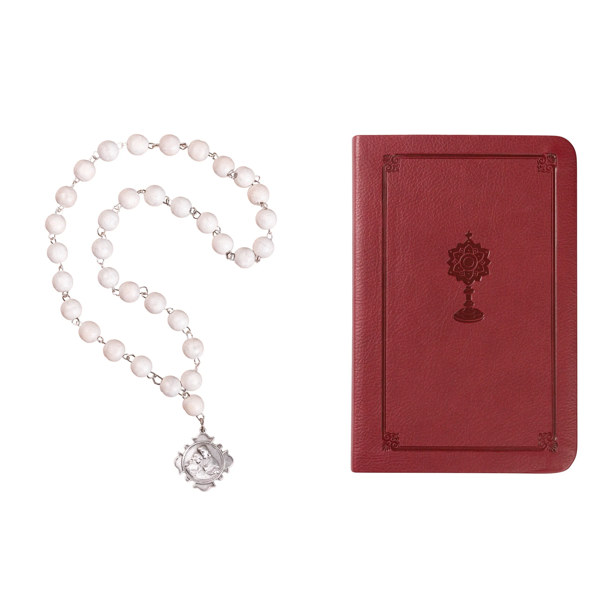 Manual for Eucharistic Adoration Book & Gray Glass Blessed Sacrament Chaplet Gift Set - Image 2