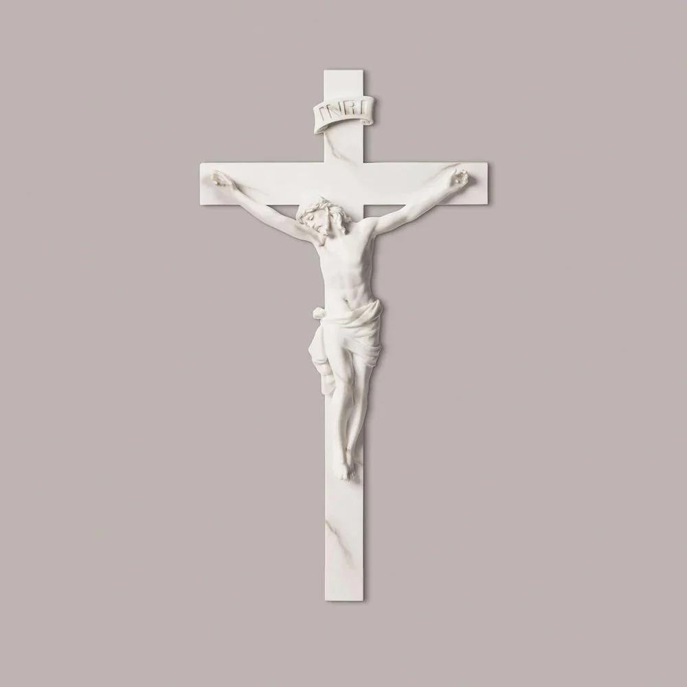 Marble Style Wall Crucifix - 13"