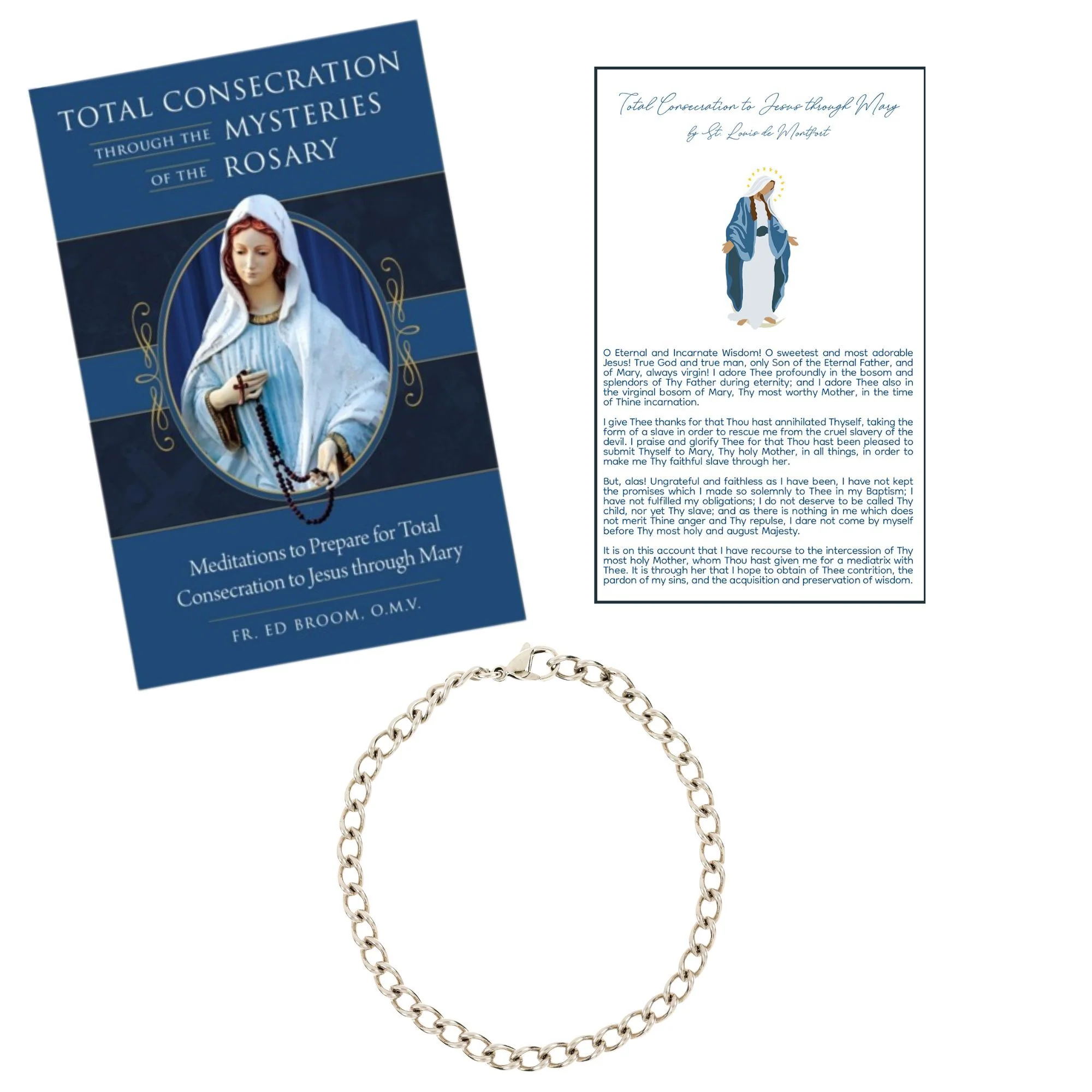 Marian Consecration Gift Set – Total Consecration Book, Prayer Card & Stainless Steel Bracelet - Image 2