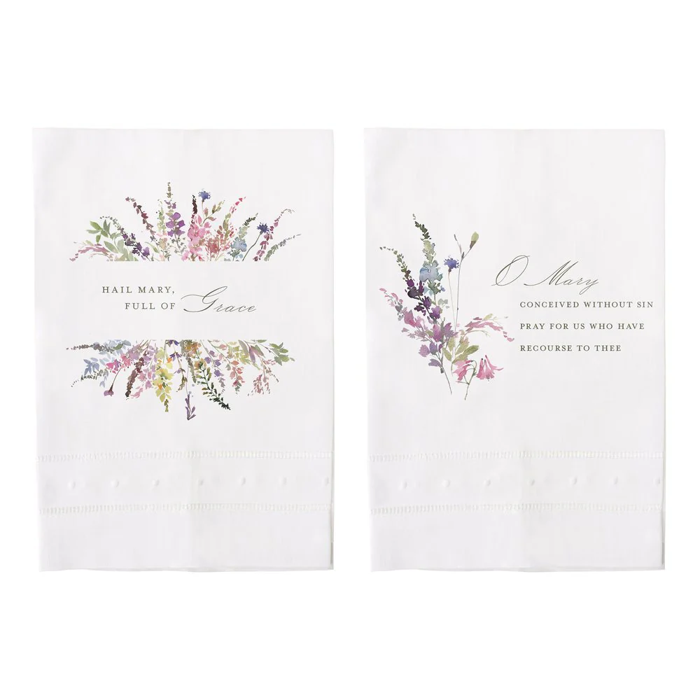 Marian Floral Linen Guest Towels - Set of 2 - Image 2