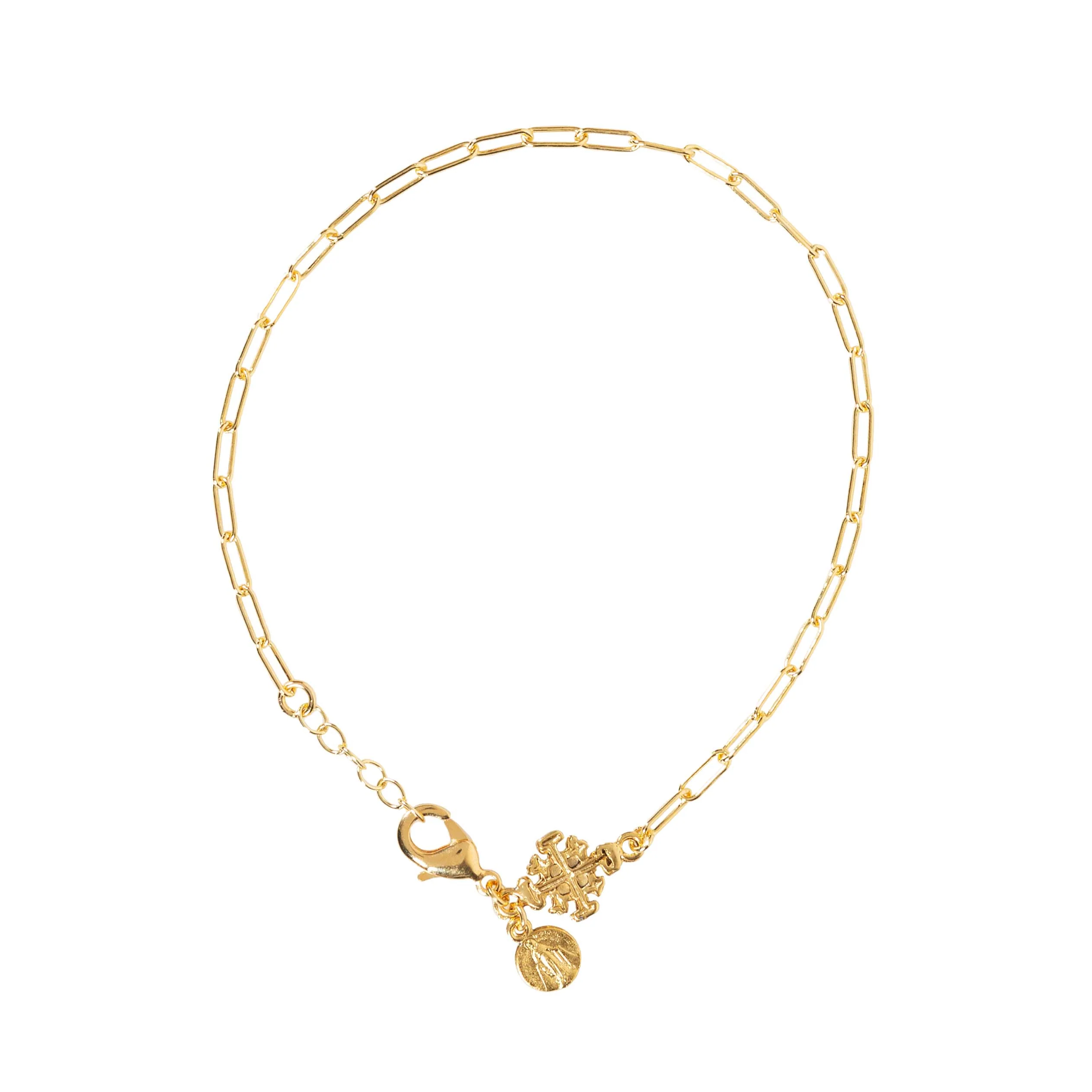 Marian Paper Clip Chain Anklet - Gold - Image 2