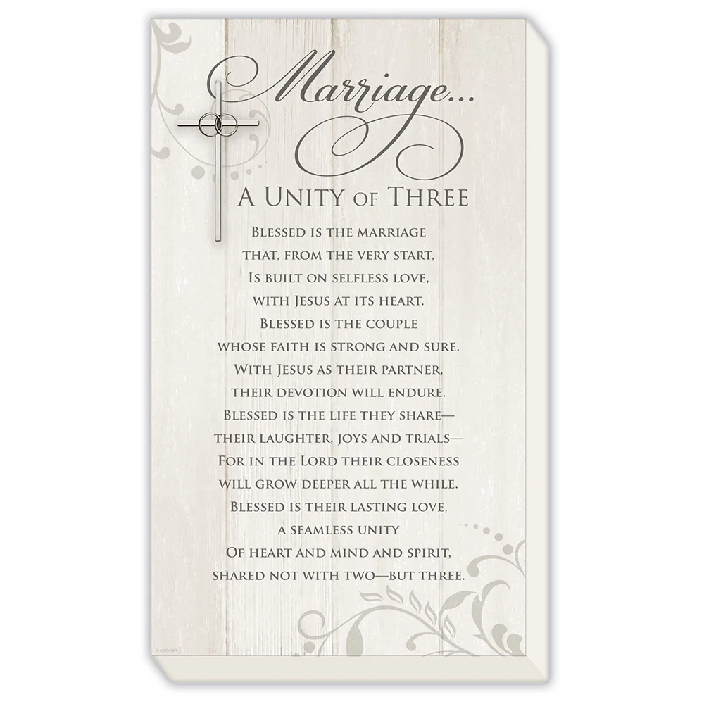 Marriage Unity of Three Plaque - 17" - Image 2