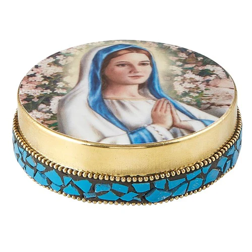 Mary in the Garden Mosaic Rosary Case - Image 2