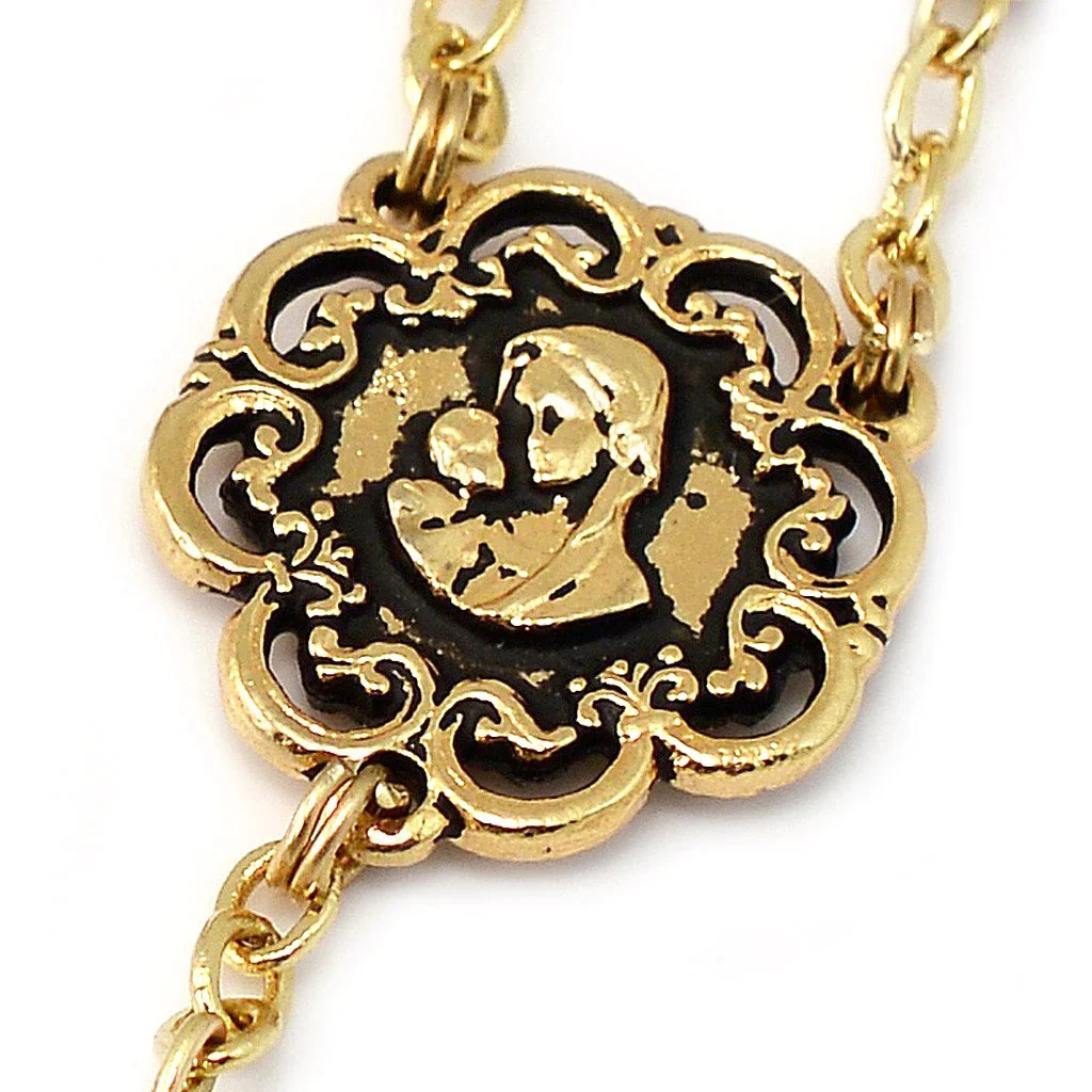 Mary Love Rosary - Gold Plated - Image 3