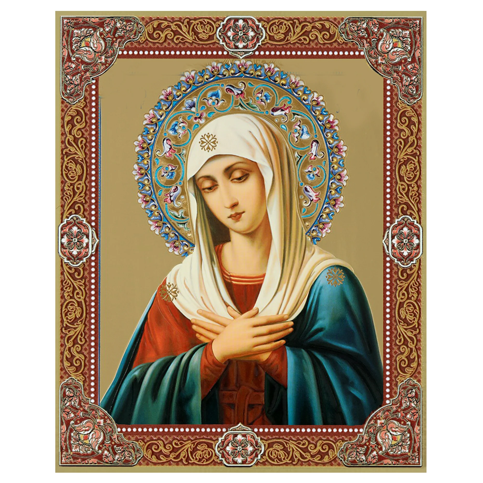 Mary Most Humble Gold Foil Icon - 7.5" - Image 2