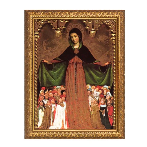 Mary Mother of Mercy Gold Framed Art - 18" x 24"