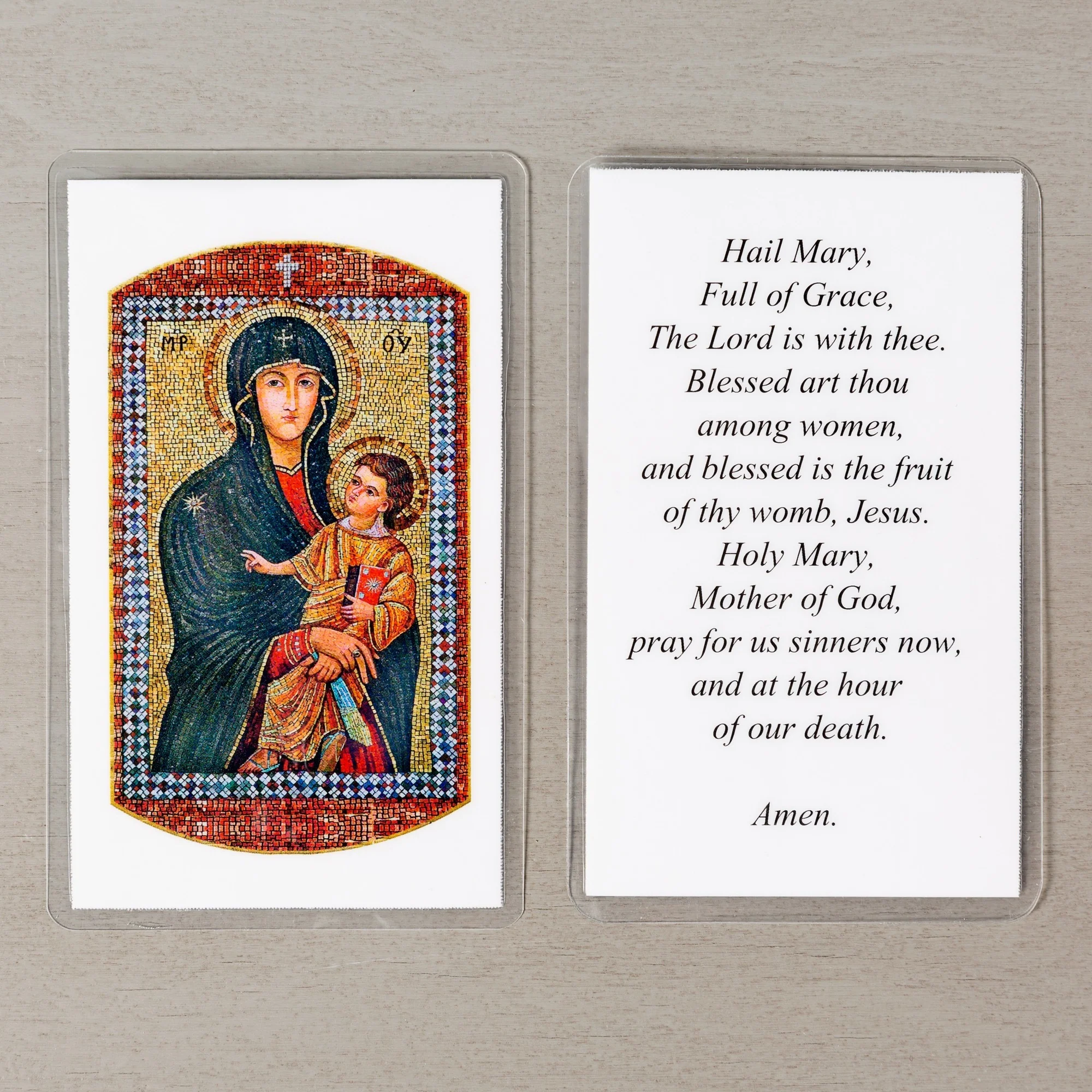 Laminated Mary Mother of the Church Personalized Prayer Card
