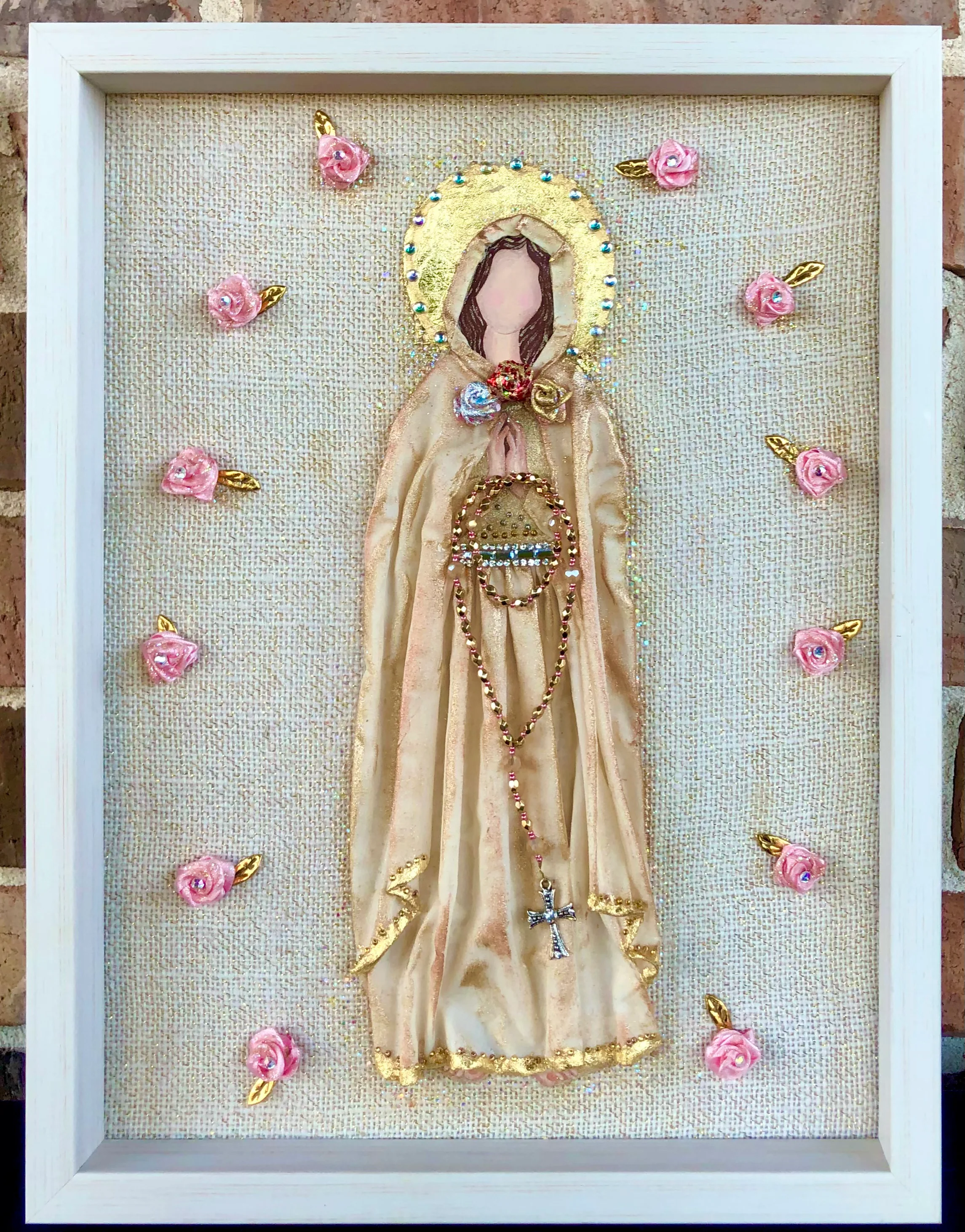 Mary Mystical Rose Handcrafted Framed Art - Multiple Sizes