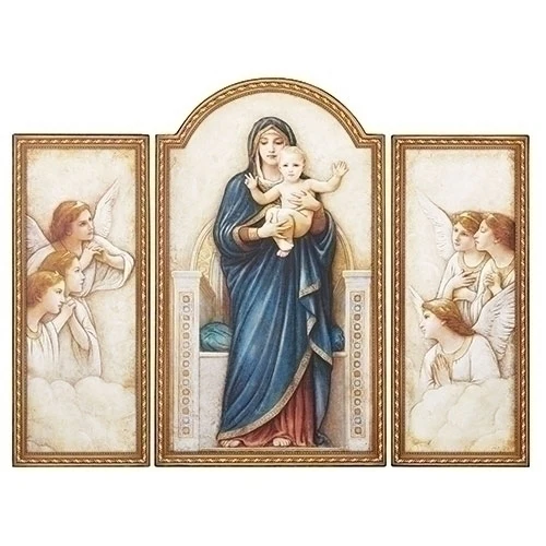 Mary Queen of Angels Large Triptych - 20" - Image 2