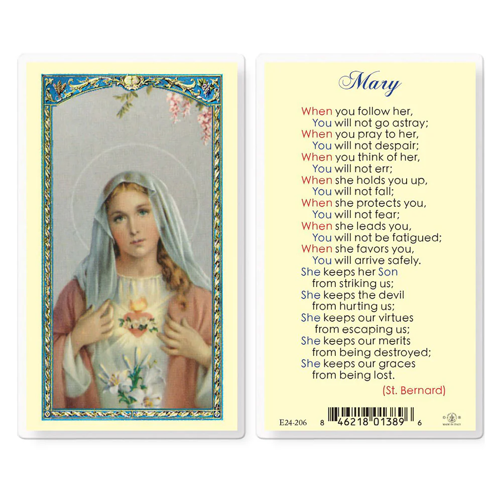 Mary When You Follow Her Prayer Card