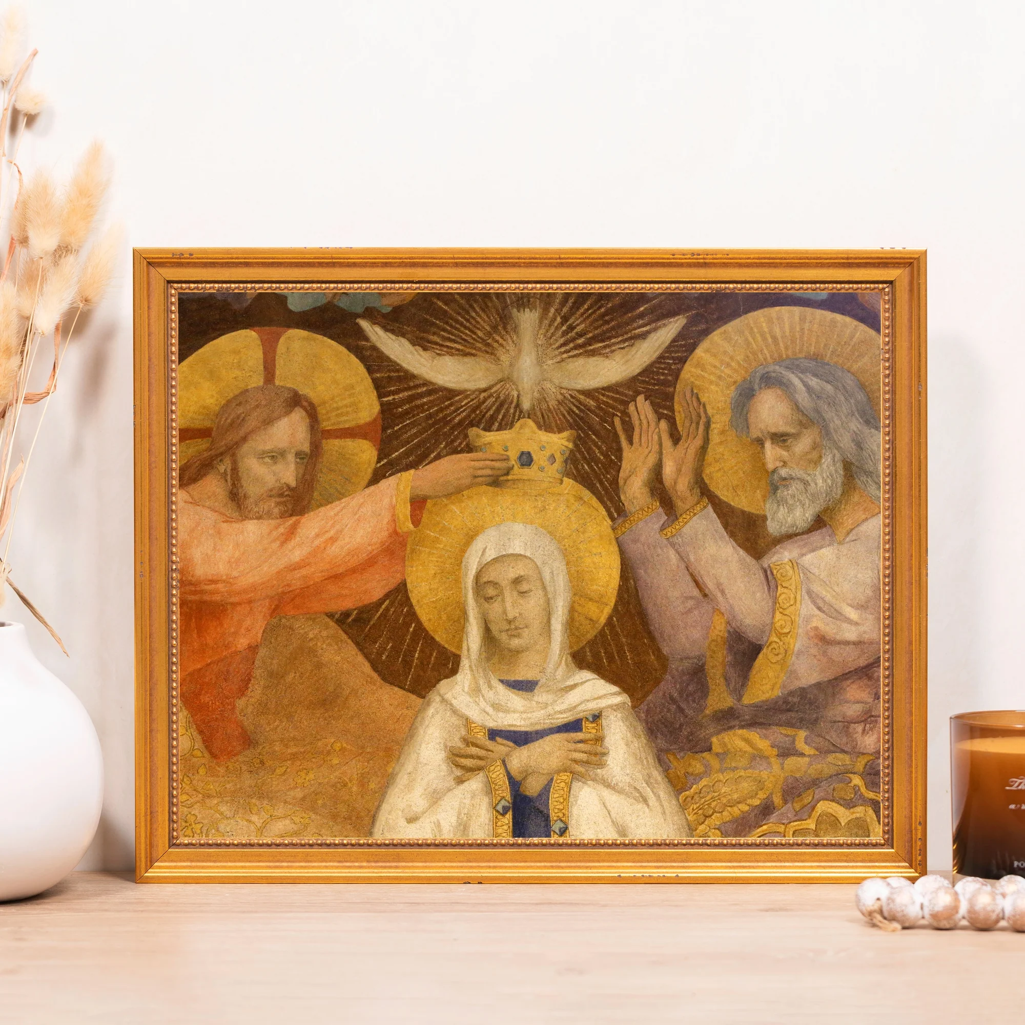 Mary's Coronation Fresco Framed Canvas - Sacred Classics Collection - Image 4