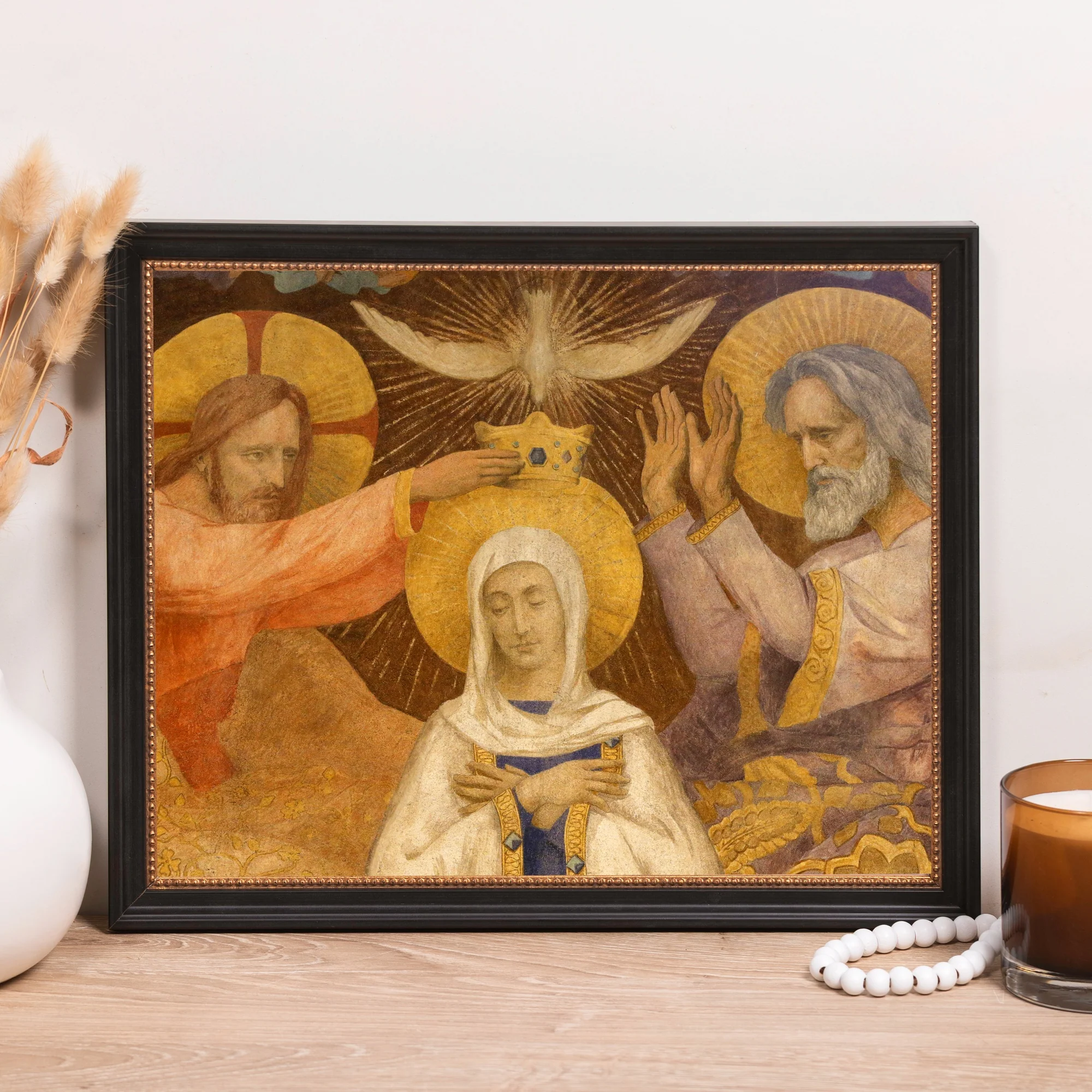 Mary's Coronation Fresco Framed Canvas - Sacred Classics Collection - Image 8