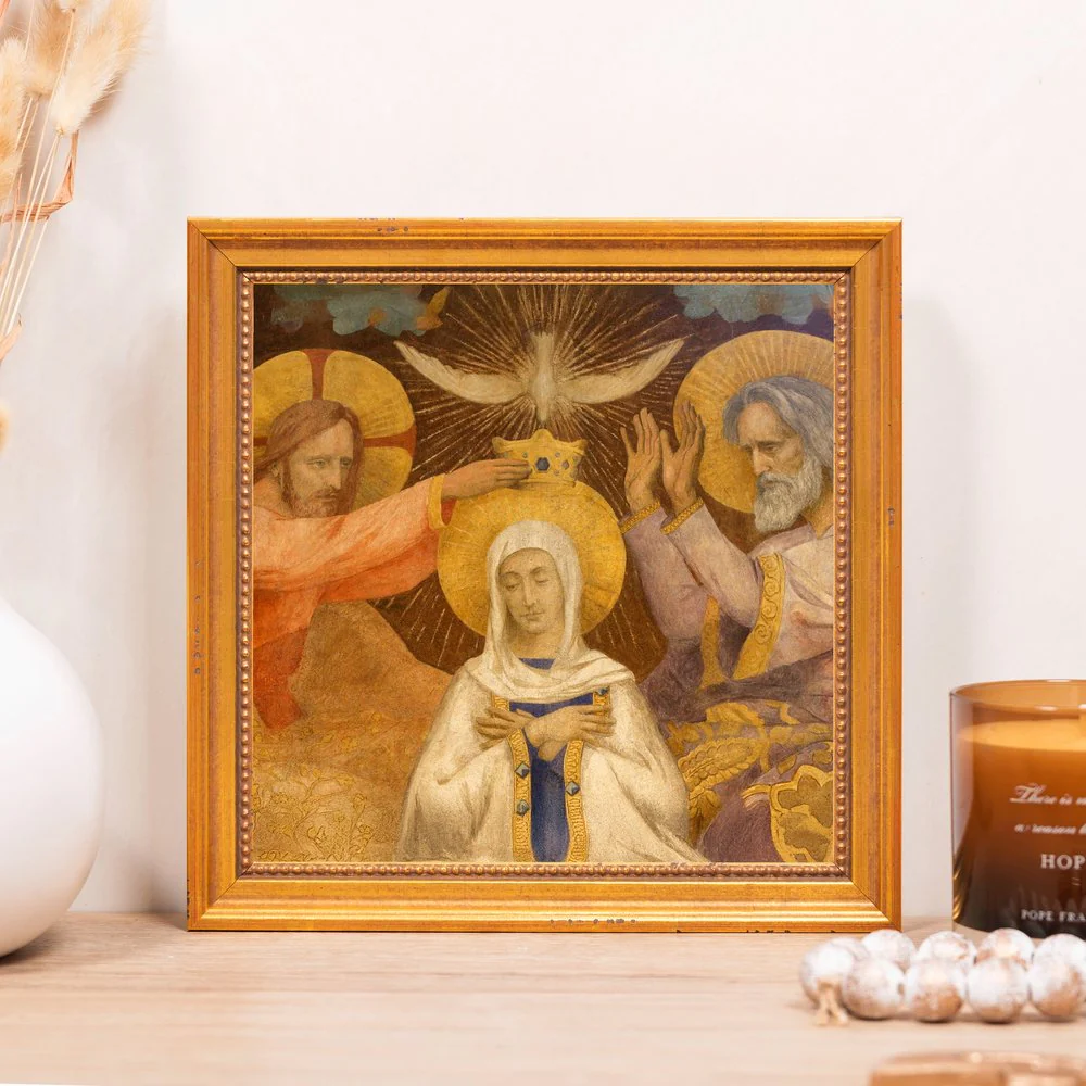 Mary's Coronation Fresco Framed Canvas - Sacred Mini Collection - Image 8