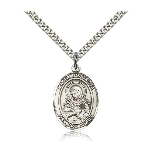 Mater Dolorosa Pendant with Chain, Bliss, Sterling Silver
