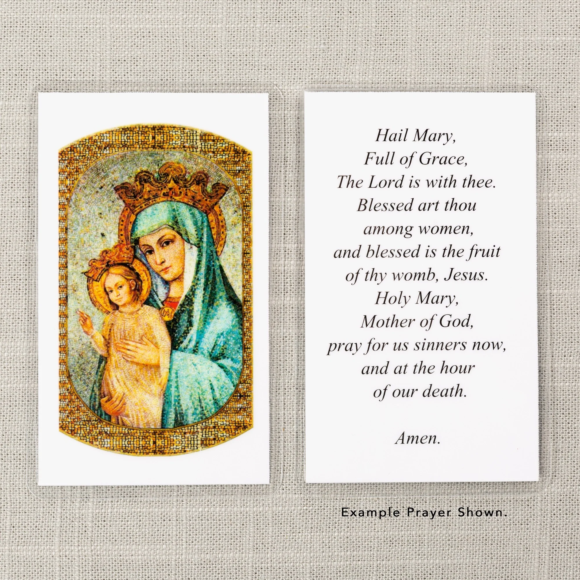Laminated Mater Ecclesiae Mosaic Personalized Prayer Card