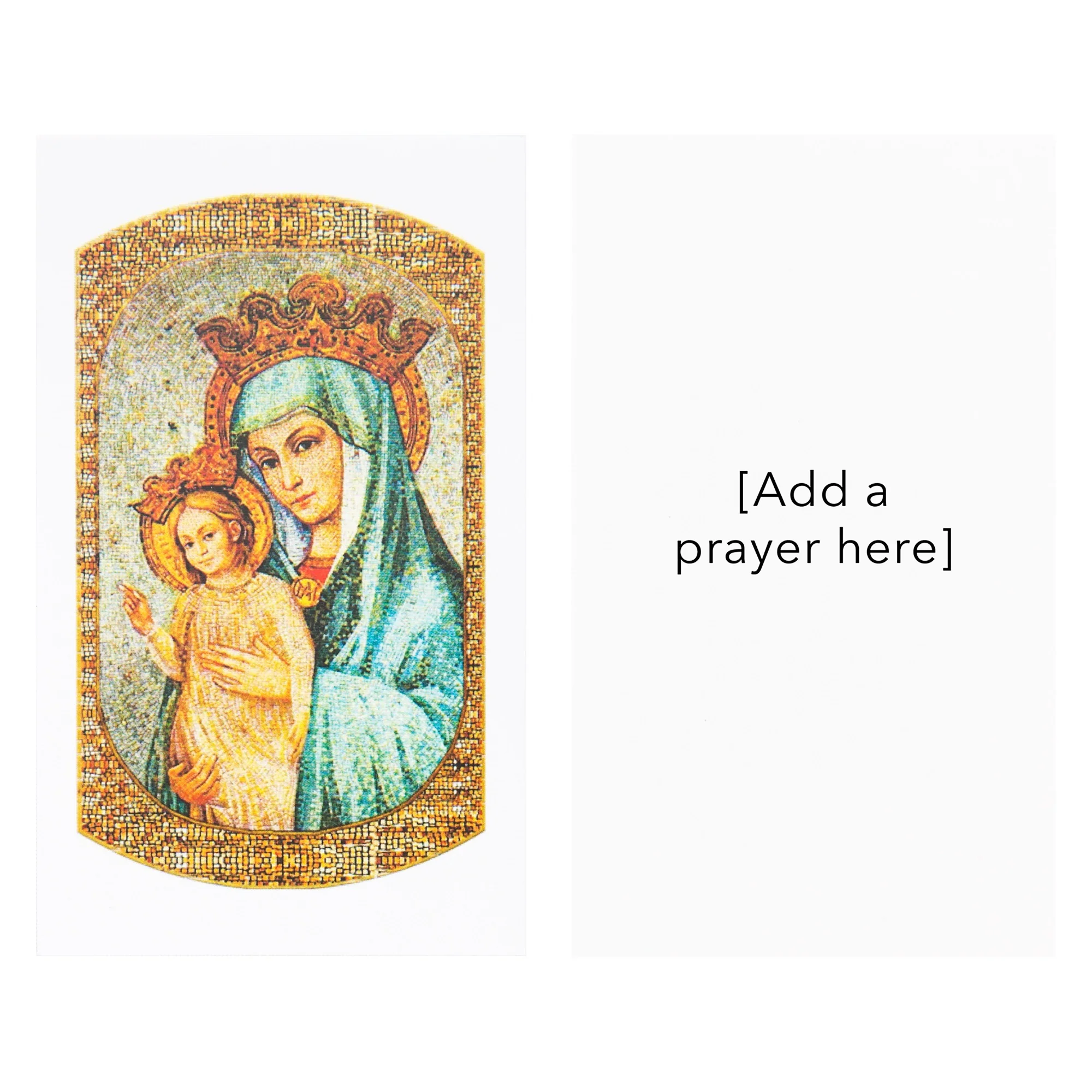 Laminated Mater Ecclesiae Mosaic Personalized Prayer Card - Image 2