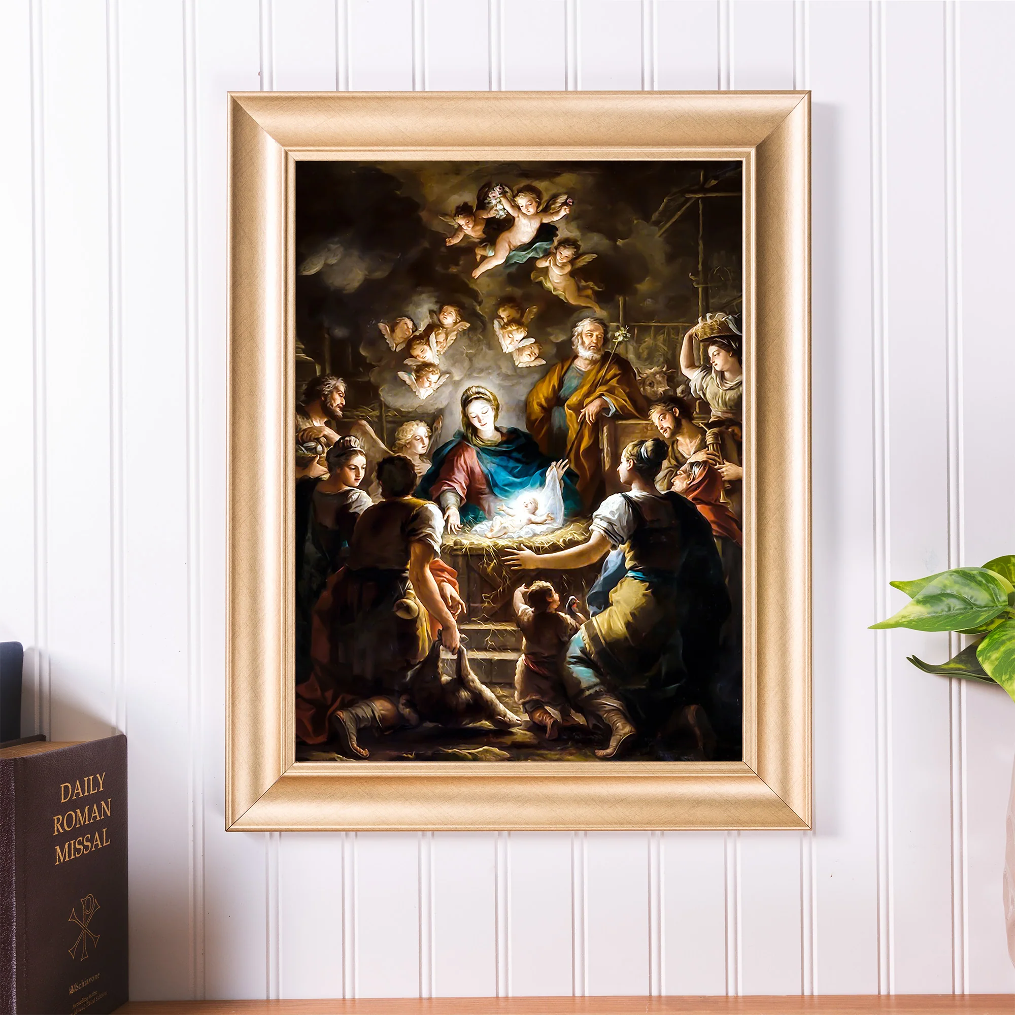 Matteis Adoration of the Shepherds Gold Framed Print - Multiple Sizes - Image 4