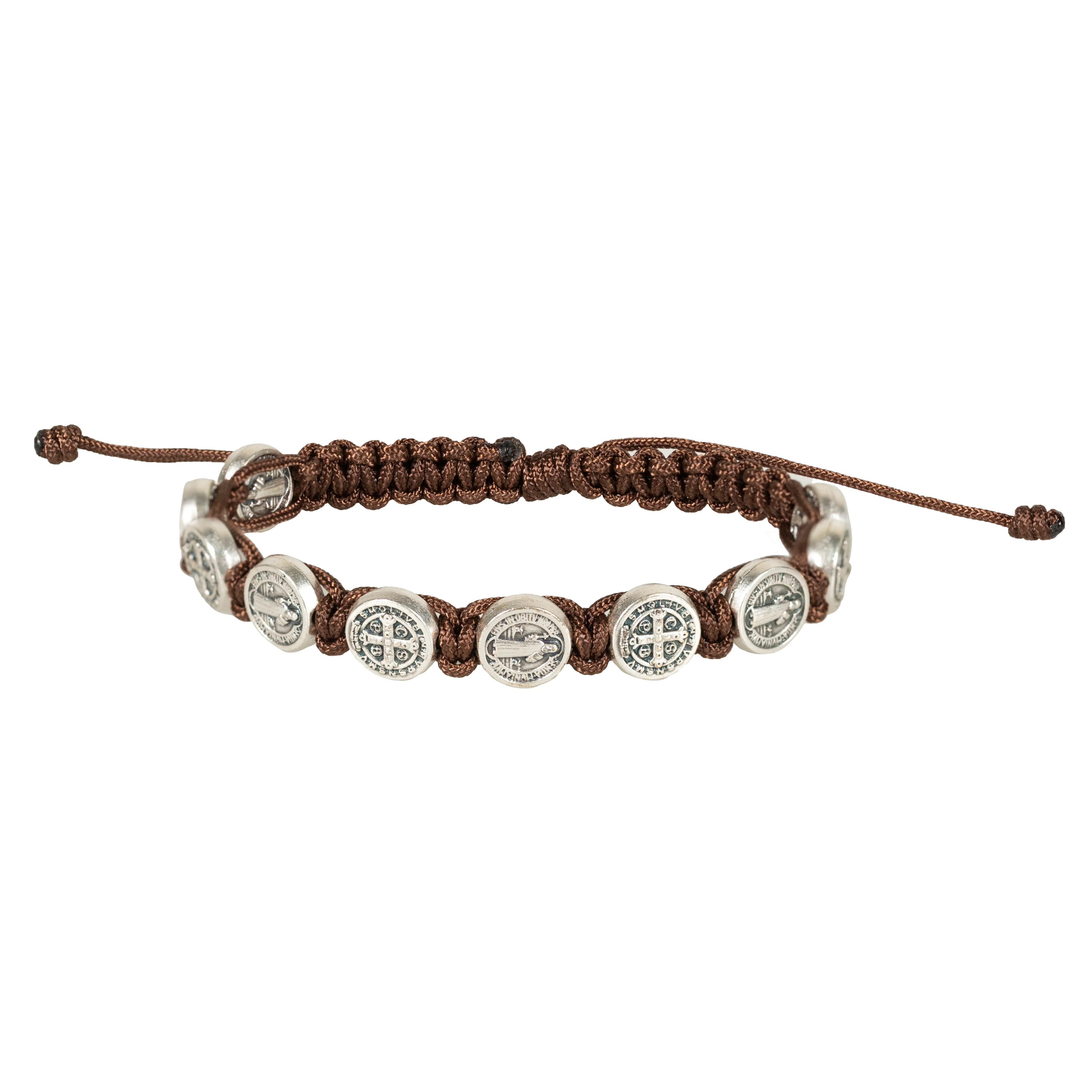 Medal of St. Benedict Brown Bracelet