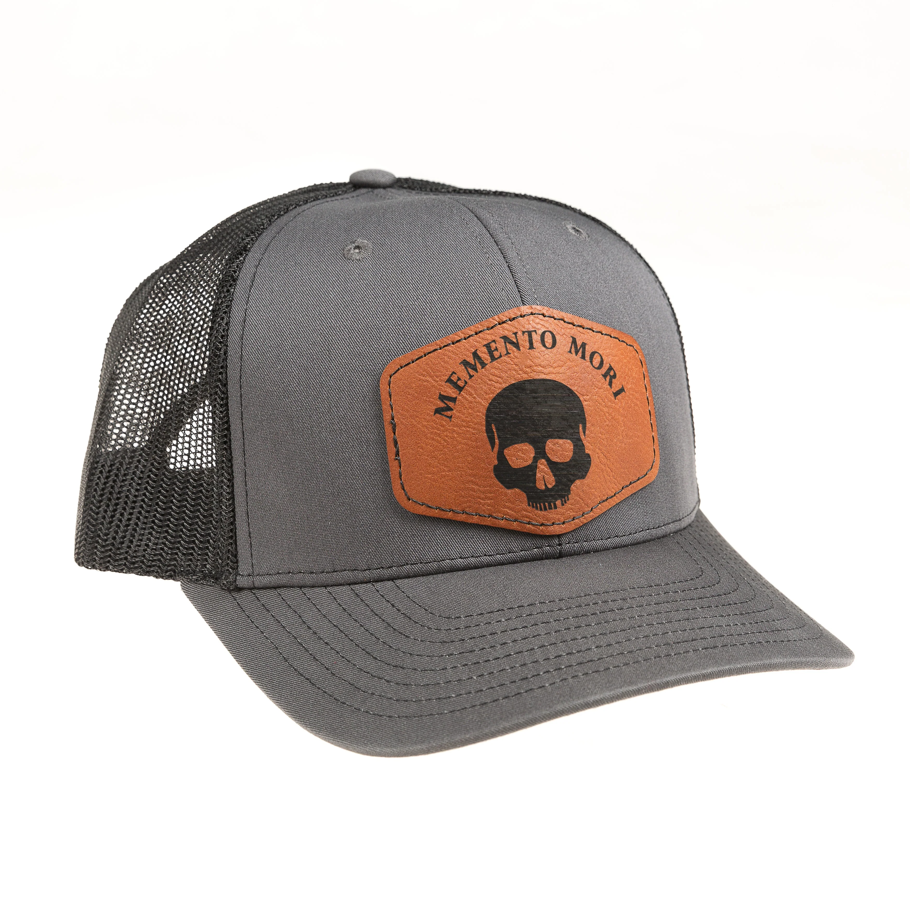 Memento Mori Leather Patch Ball Cap - Image 4