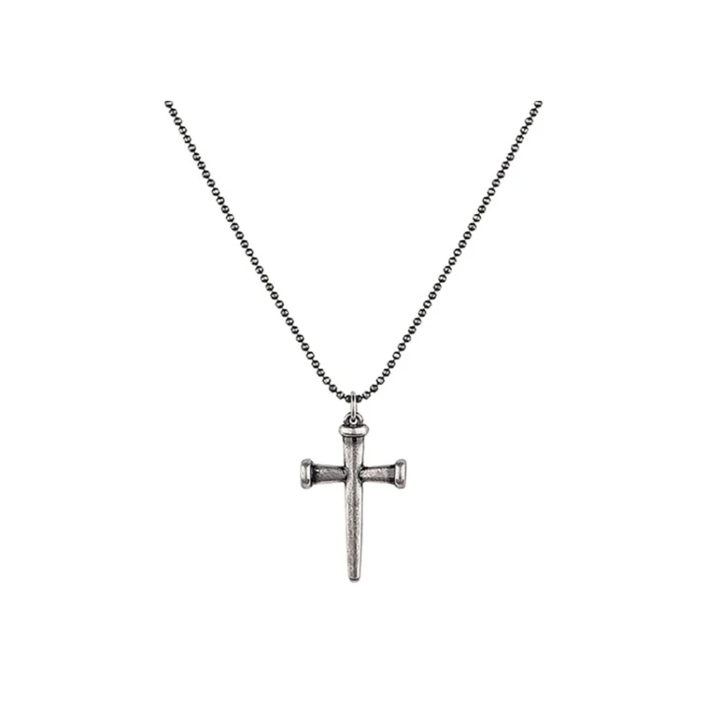 Men's Nail Cross Necklace - 20"