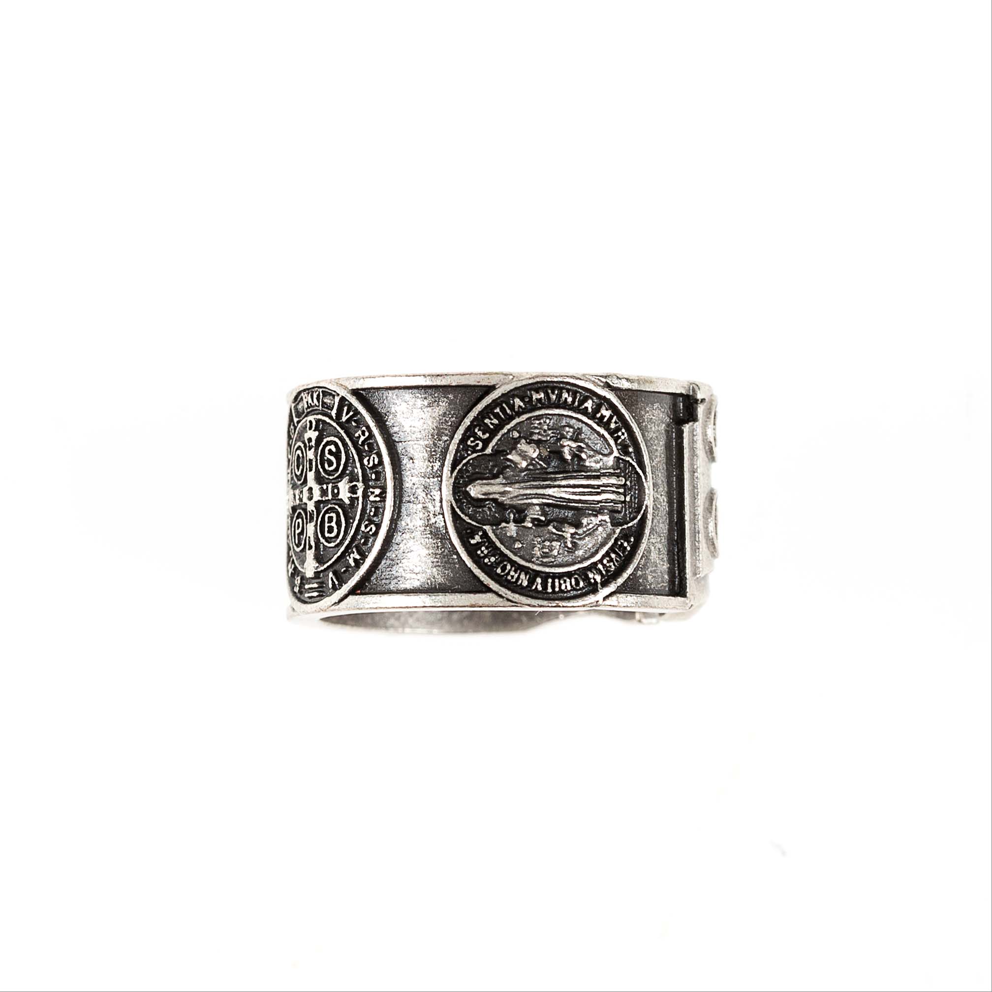 Men's Stamped St. Benedict Medal Ring - Image 3